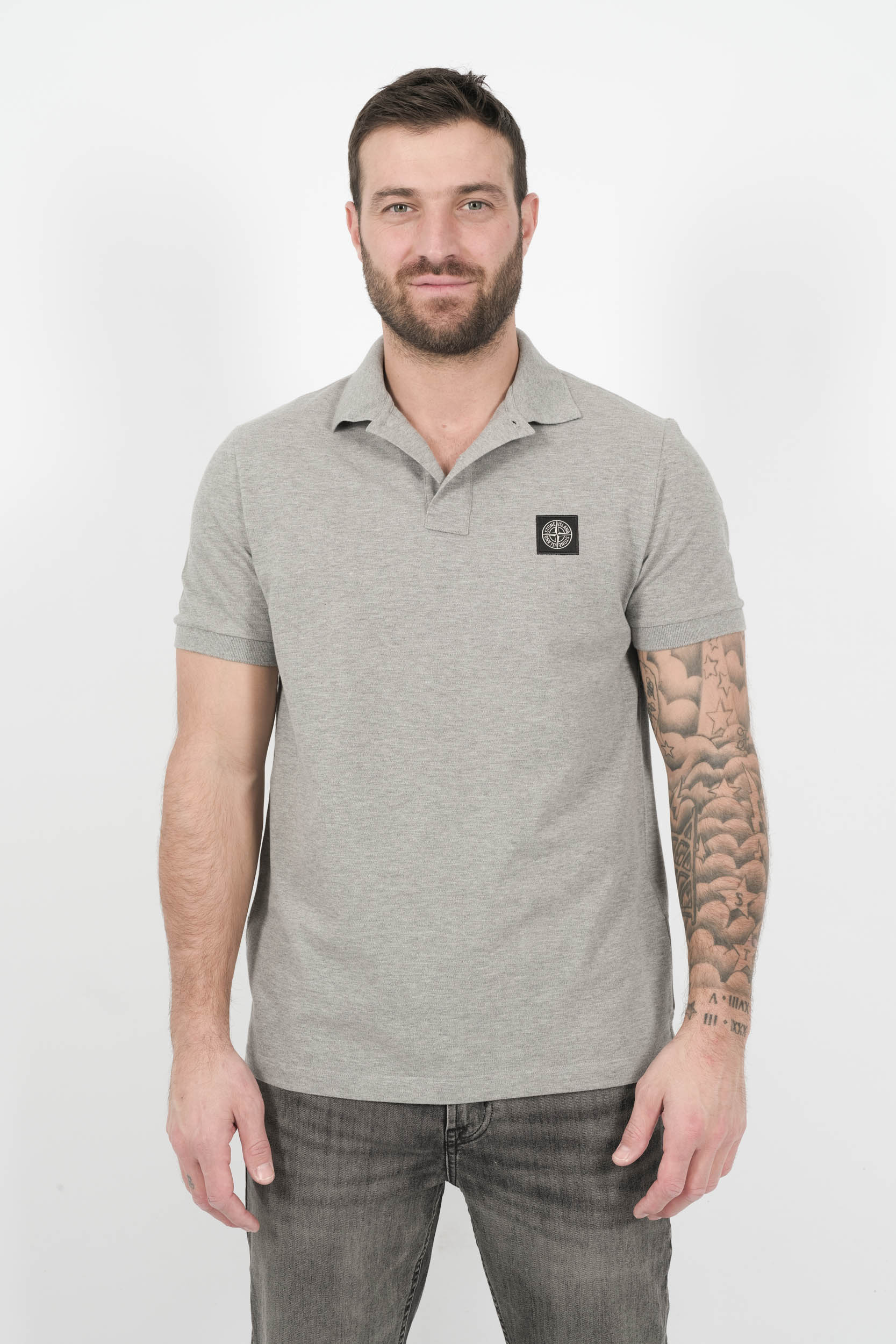 POLO STONE ISLAND SLIM FIT GRIS S15222SCS17-V0M64