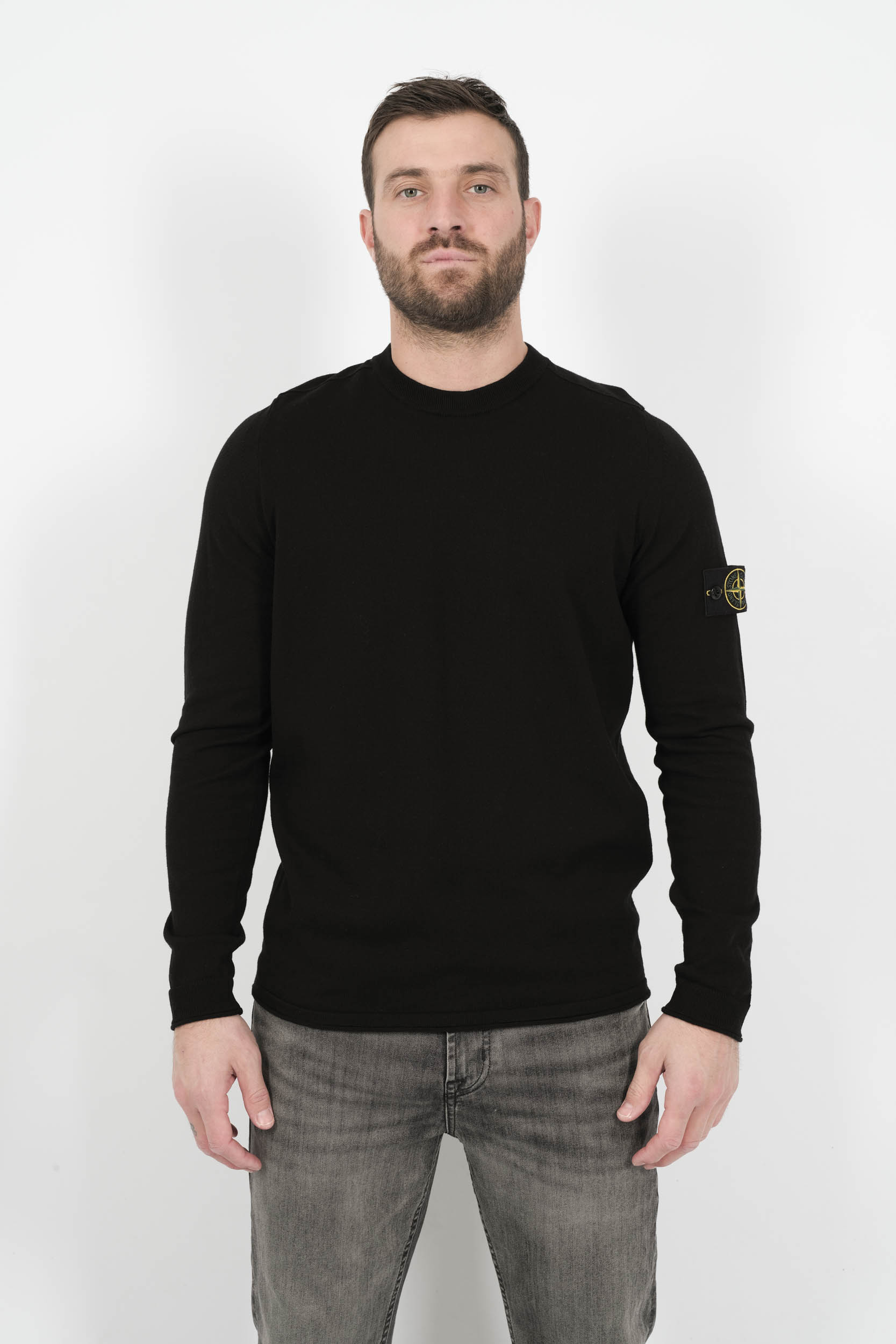 PULL STONE ISLAND COL ROND NOIR S155162SB9-V0029