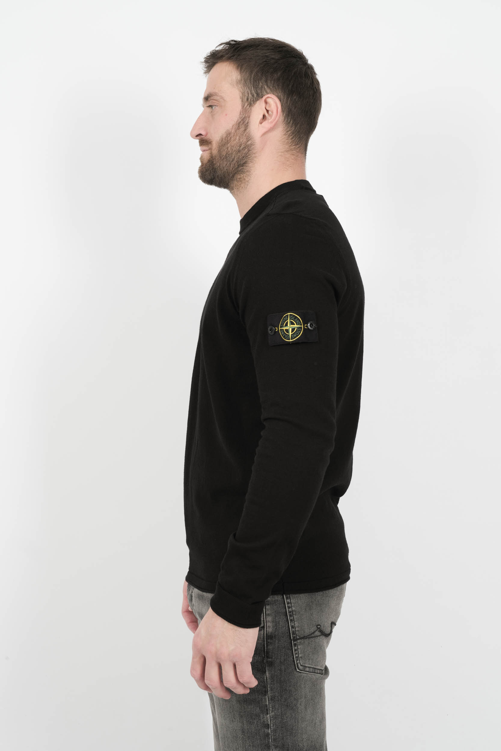 PULL STONE ISLAND COL ROND NOIR S155162SB9-V0029