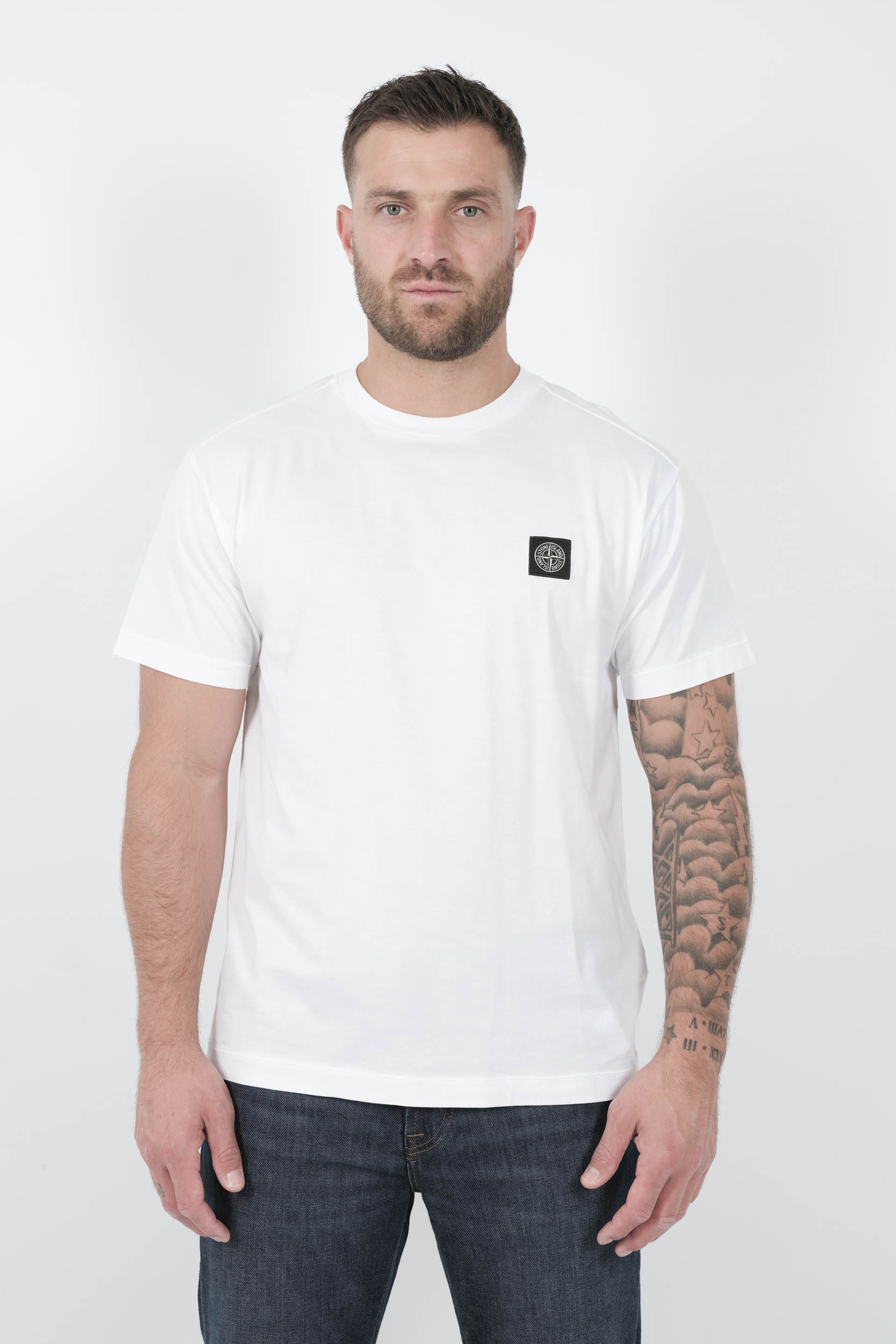 TEE-SHIRT STONE ISLAND AVEC LOGO BLANC S152139S13-V0001