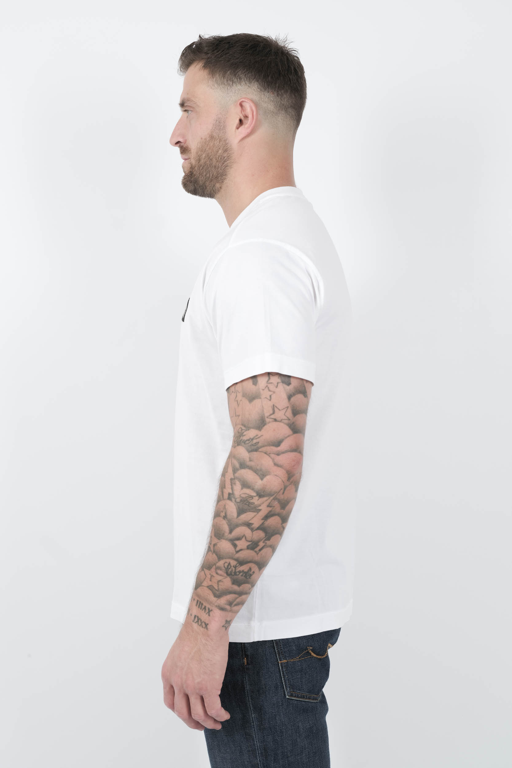 TEE-SHIRT STONE ISLAND AVEC LOGO BLANC S152139S13-V0001