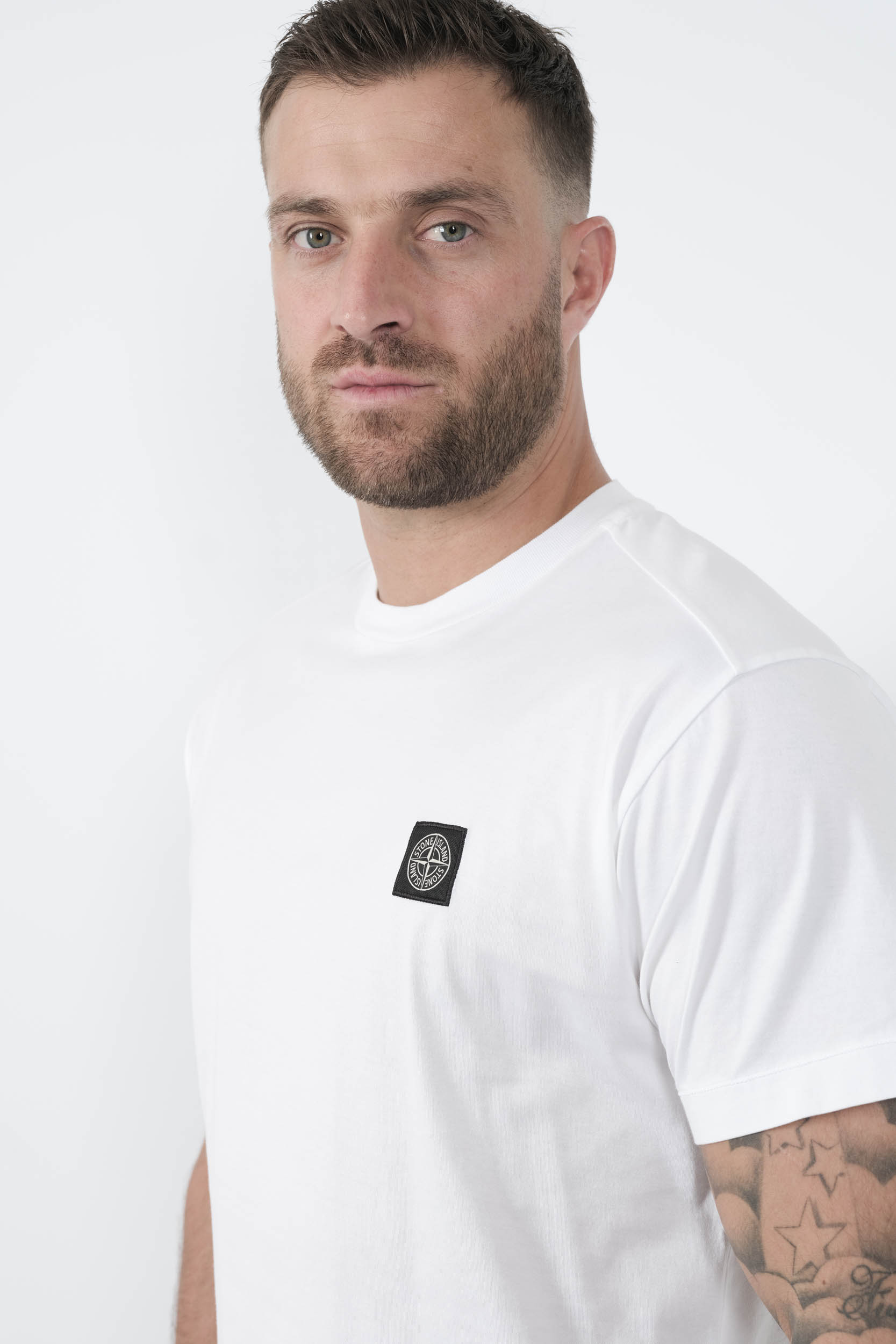 TEE-SHIRT STONE ISLAND AVEC LOGO BLANC S152139S13-V0001