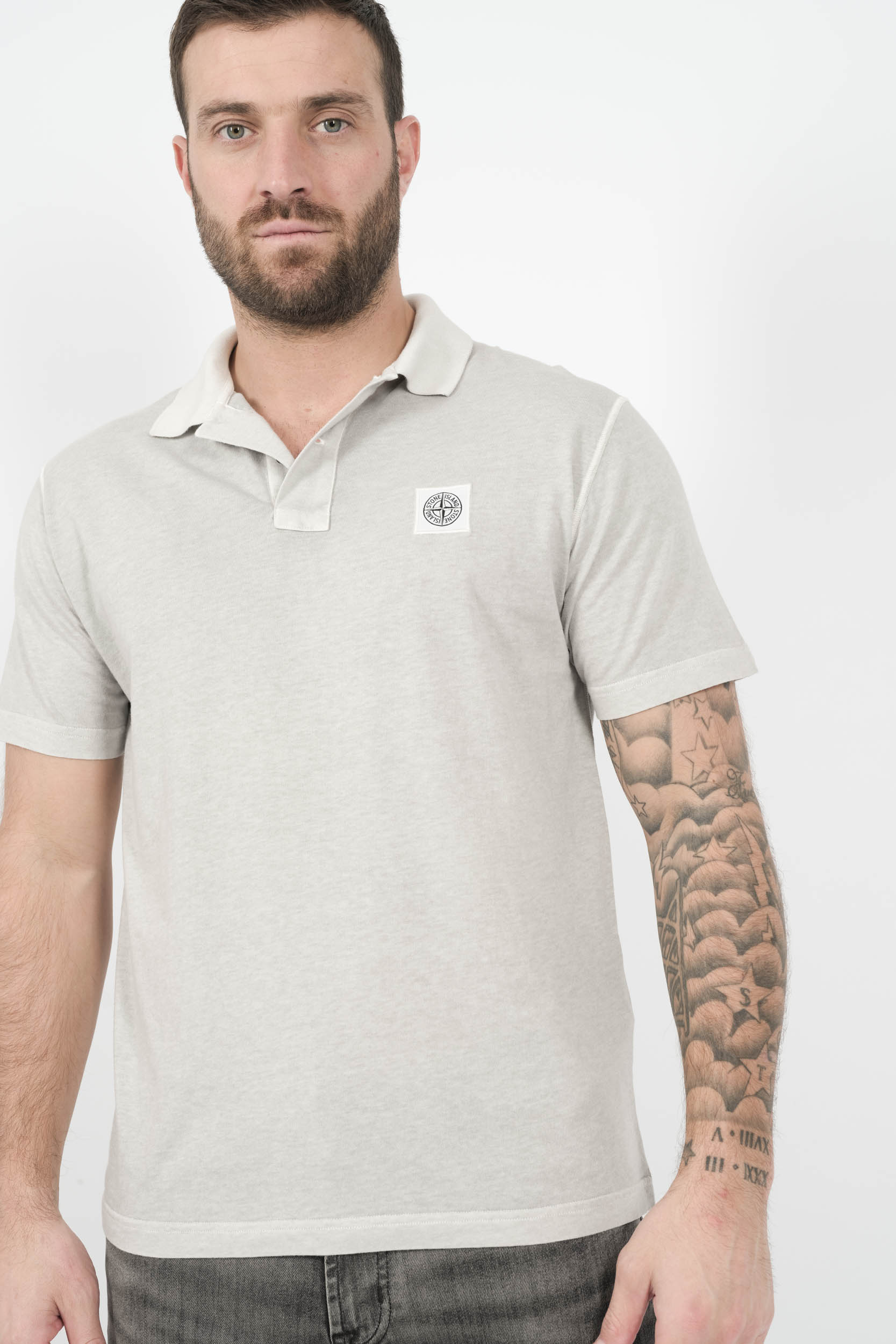  Image du produit POLO STONE ISLAND LOGO INVERSE GRIS S152225S57-V0161 - 2