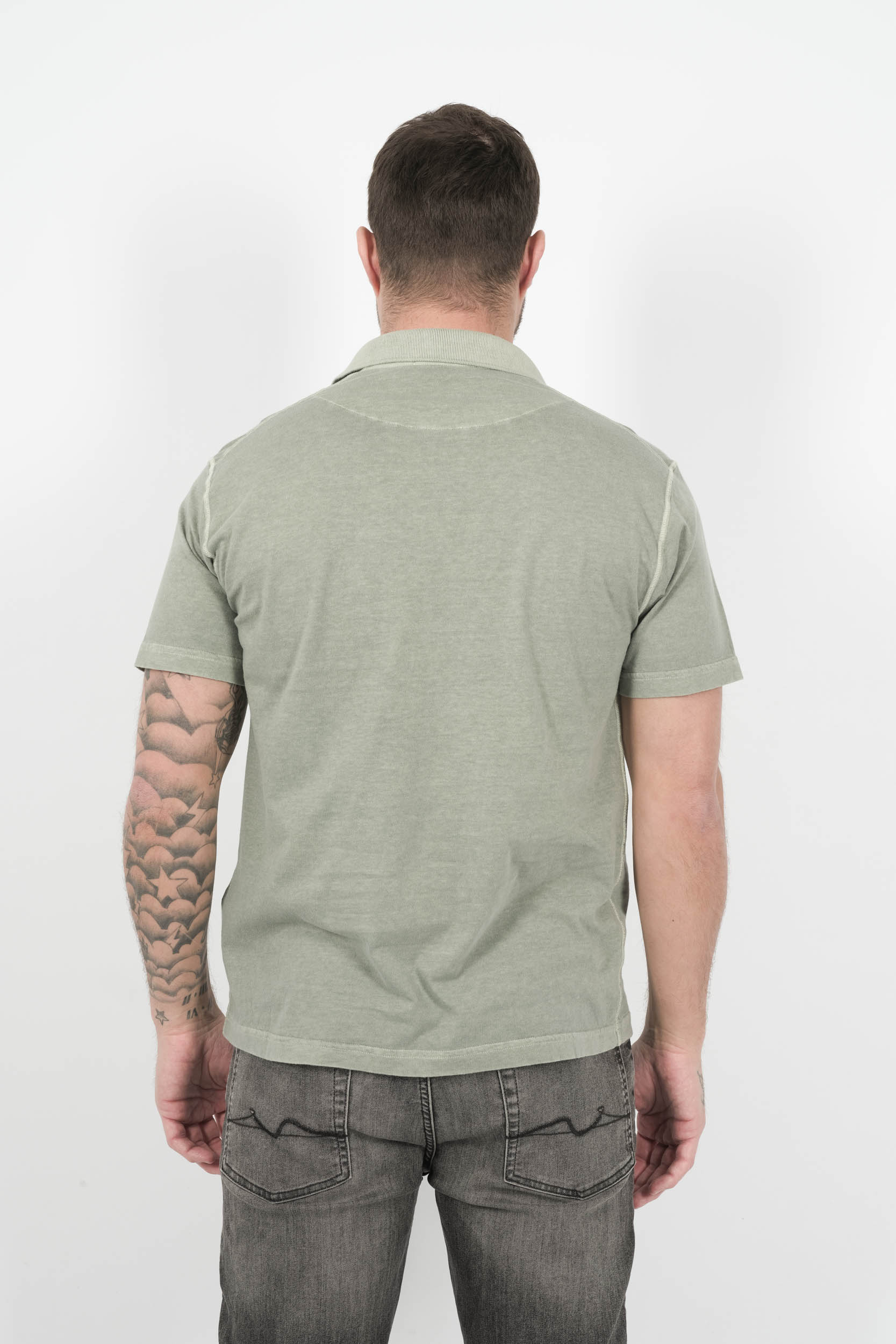  Image du produit POLO STONE ISLAND LOGO INVERSE VERT DELAVE S152225S57-V0155 - 5