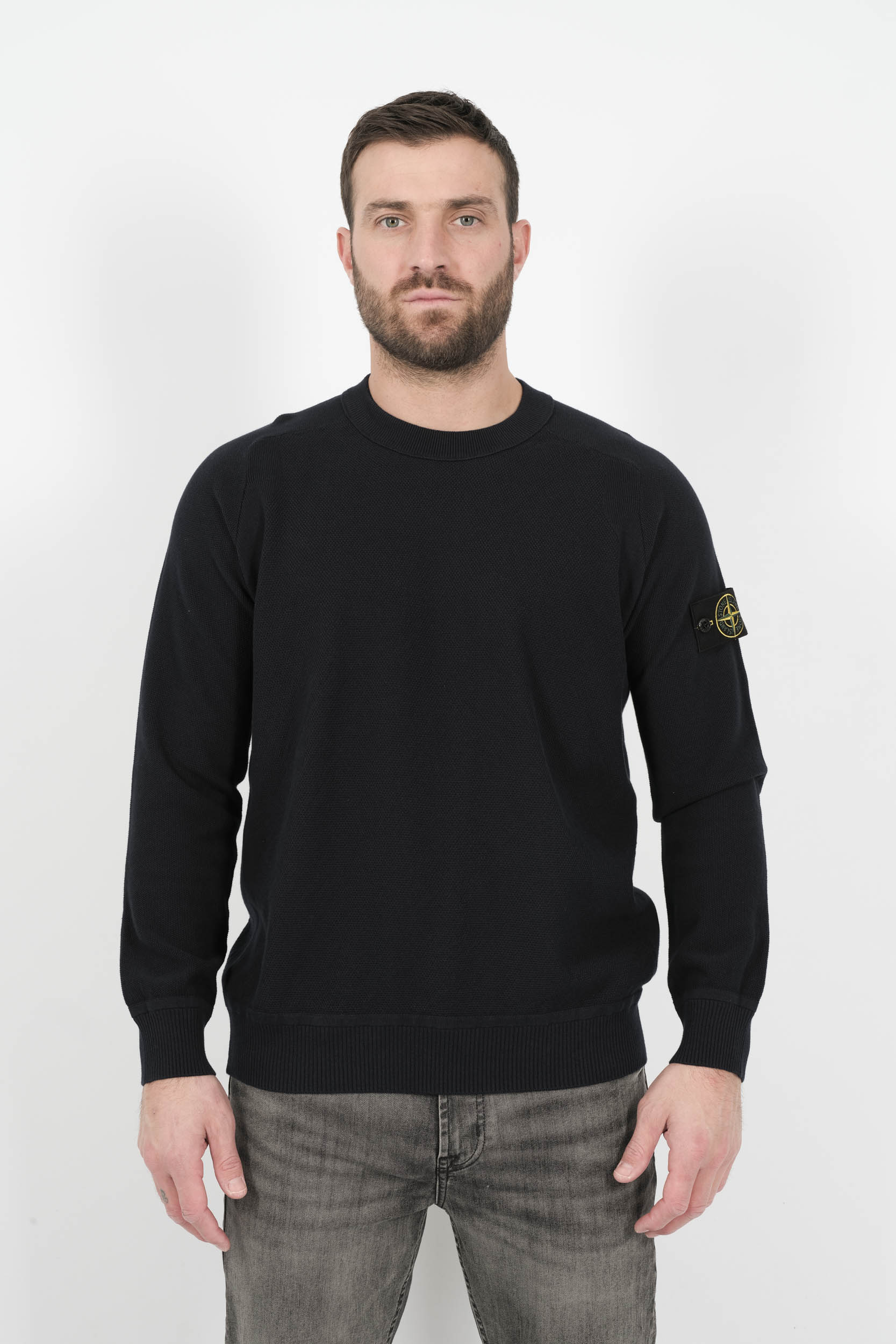 PULL STONE ISLAND COL ROND EN NID D'ABEILLE S155136SB5-V0020