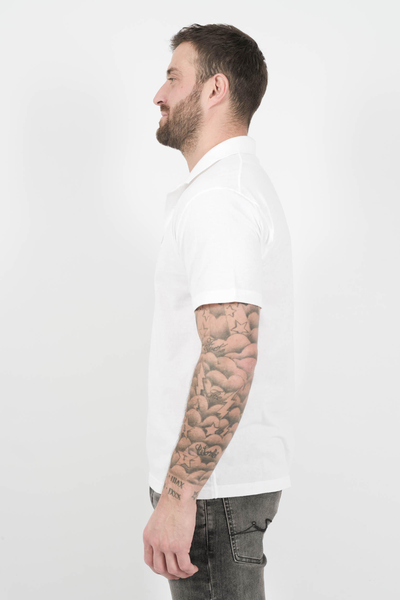POLO STONE ISLAND LOGO INVERSE BLANC S152225S57-V0001