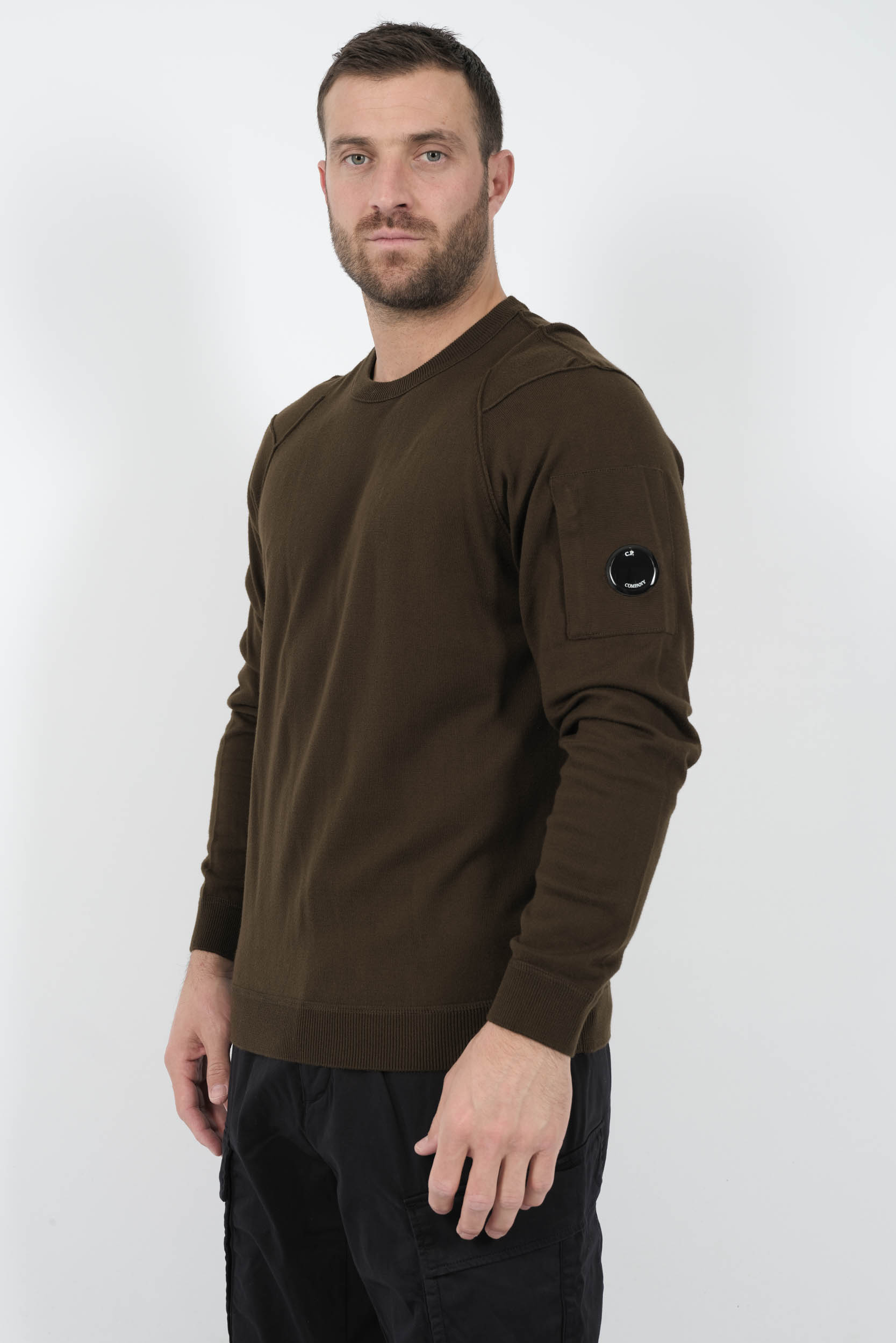  Image du produit PULL C.P COMPANY COL ROND KAKI N026A-683 - 2