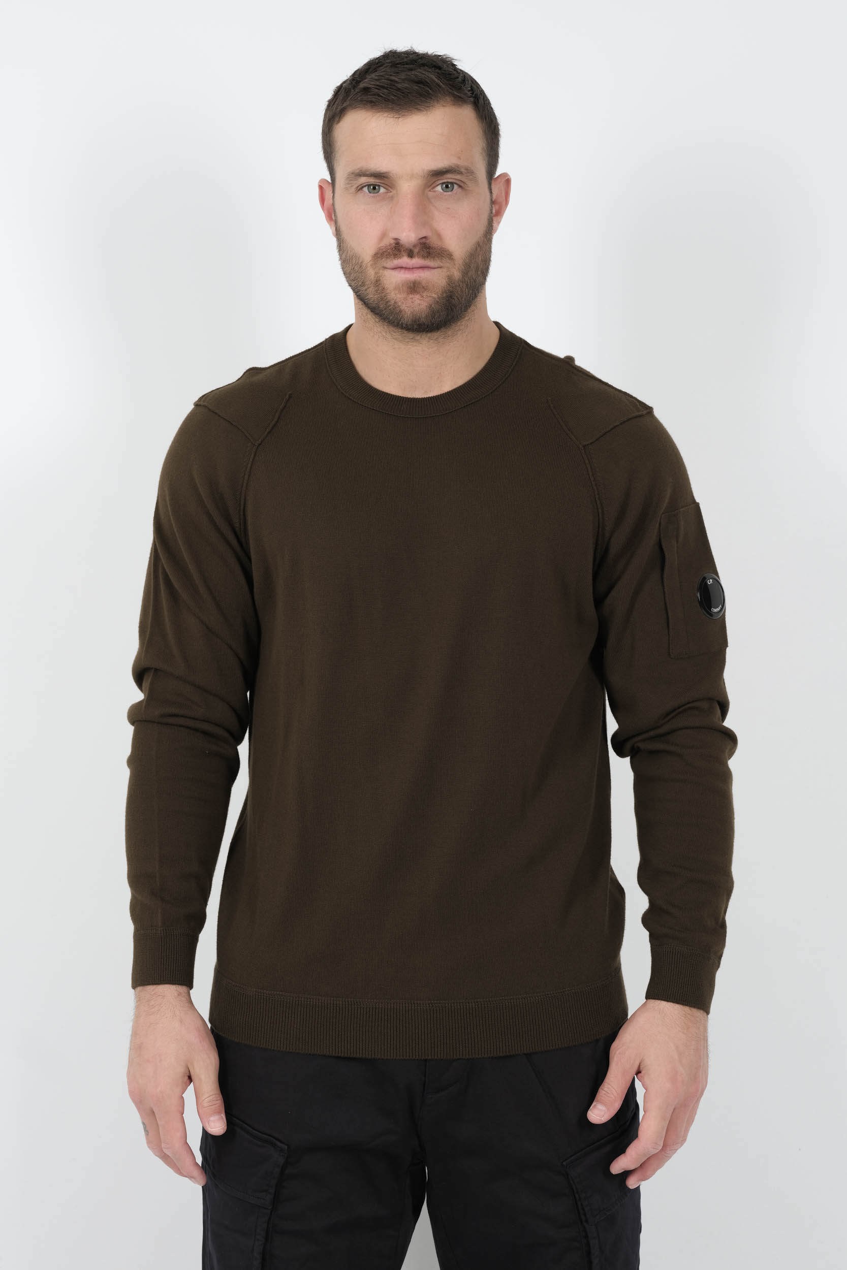  Image du produit PULL C.P COMPANY COL ROND KAKI N026A-683 - 3