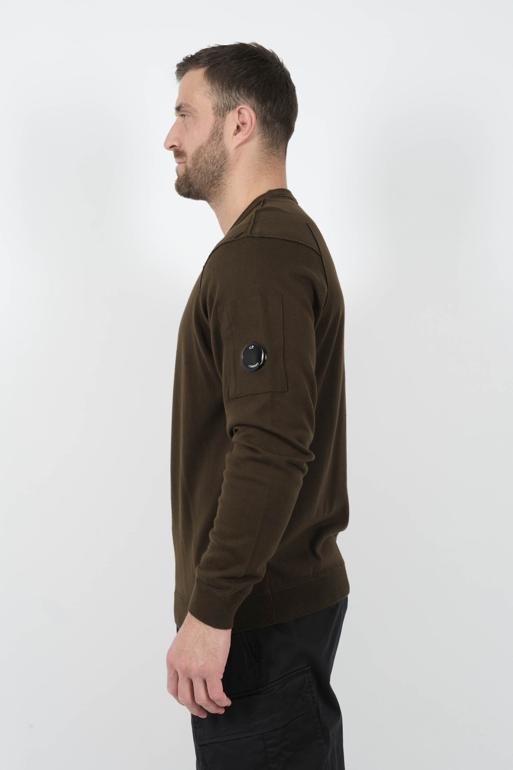 Image du produit PULL C.P COMPANY COL ROND KAKI N026A-683 - 4