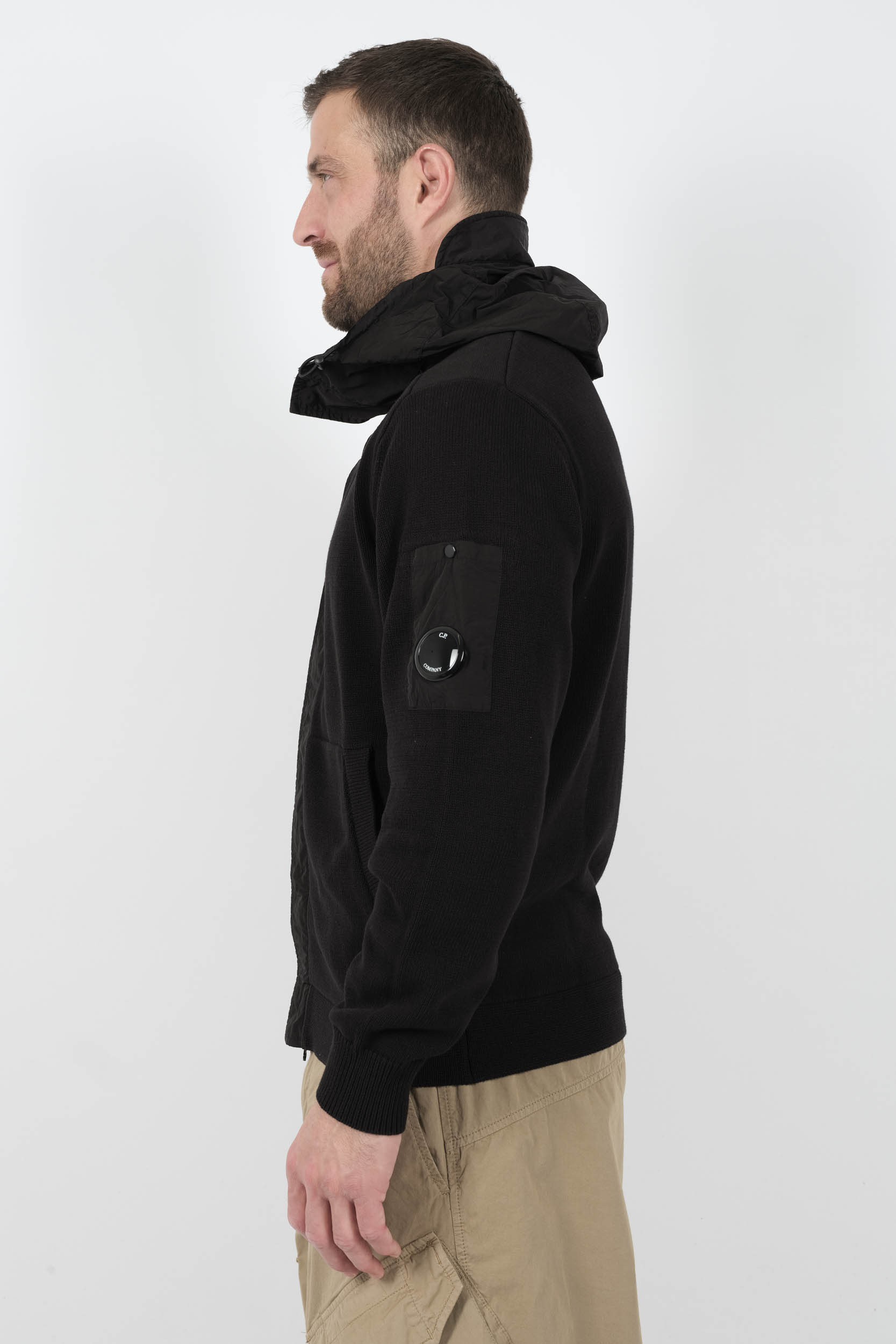 GILET C.P COMPANY ZIPPE A CAPUCHE NOIR N027A-999