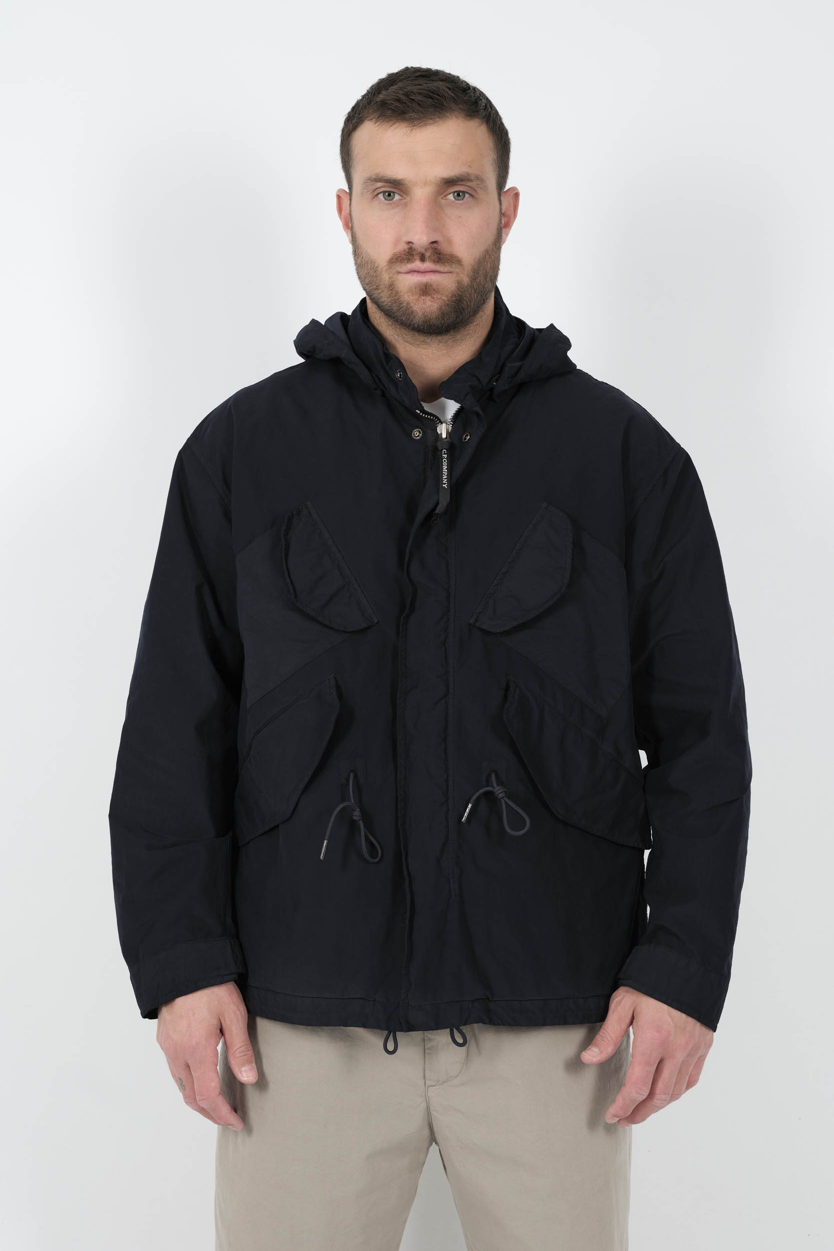 VESTE C.P COMPANY A CAPUCHE LUNETTES MARINE W220A-888
