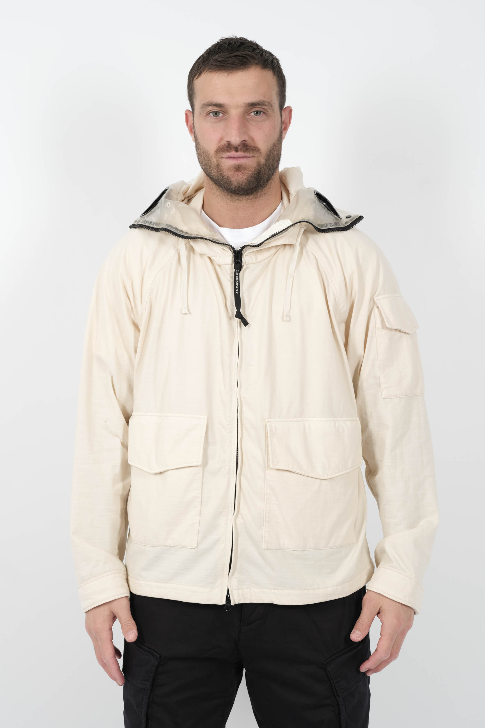  Image du produit VESTE C.P COMPANY CAPUCHE REGLABLE LUNETTES BLANC CREME W223A-402 - 3