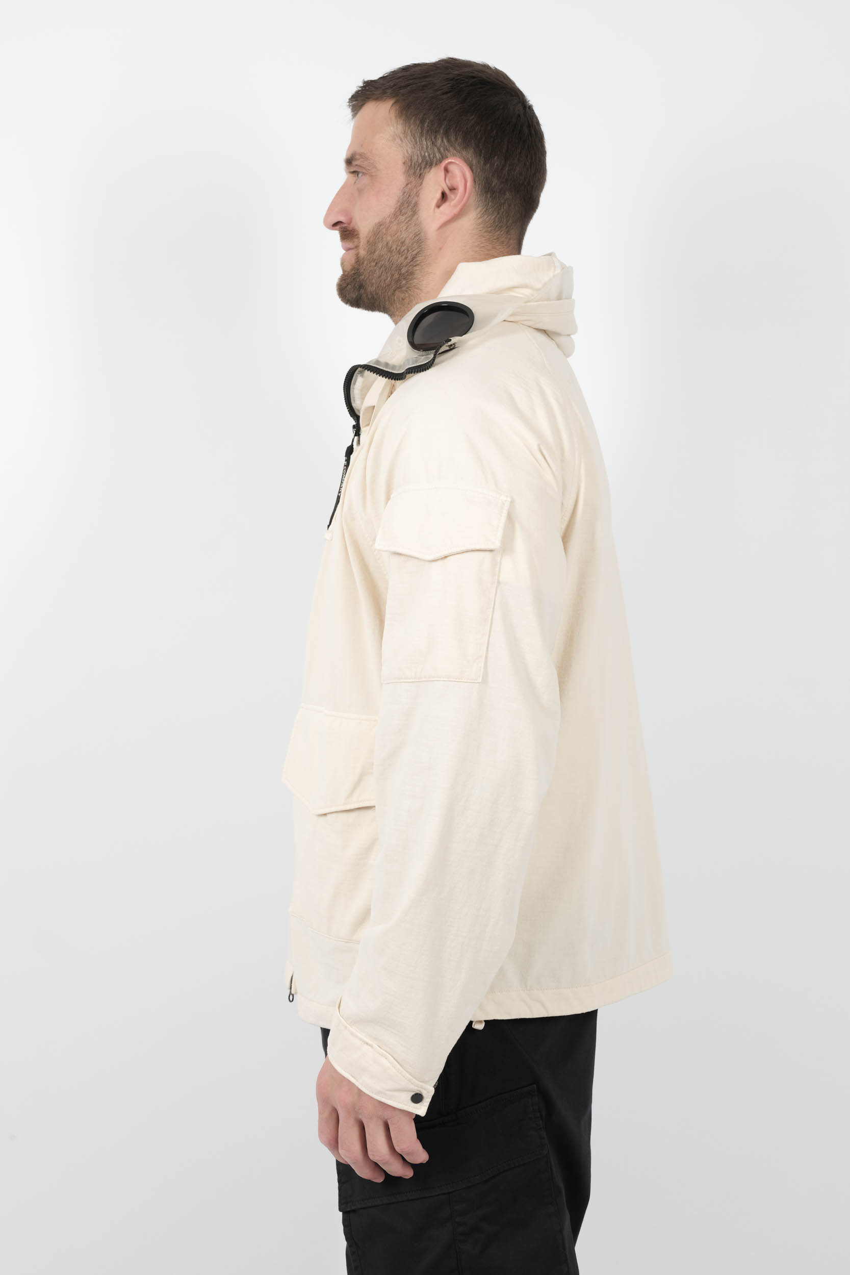  Image du produit VESTE C.P COMPANY CAPUCHE REGLABLE LUNETTES BLANC CREME W223A-402 - 4