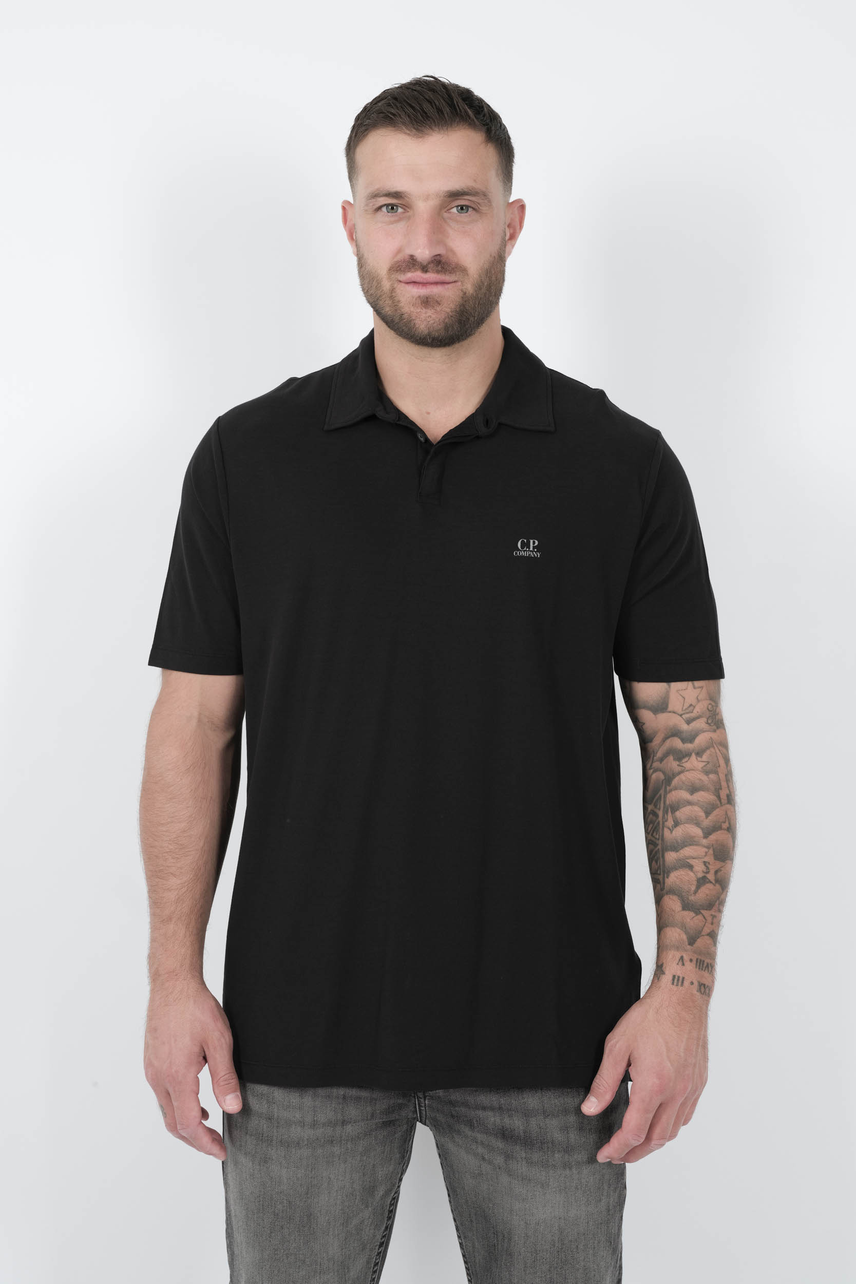 POLO C.P COMPANY EN COTON NOIR L262A-999