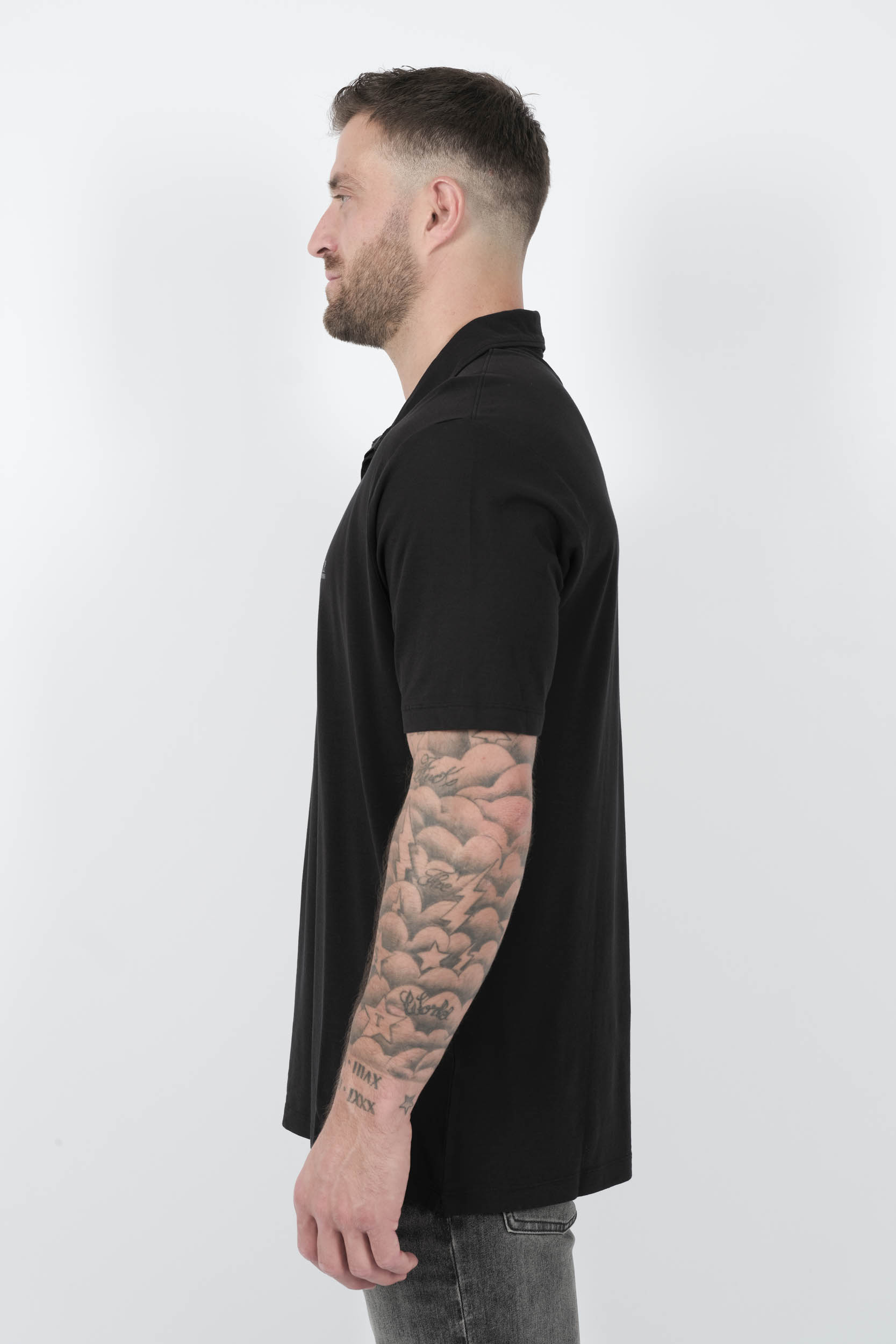 POLO C.P COMPANY EN COTON NOIR L262A-999