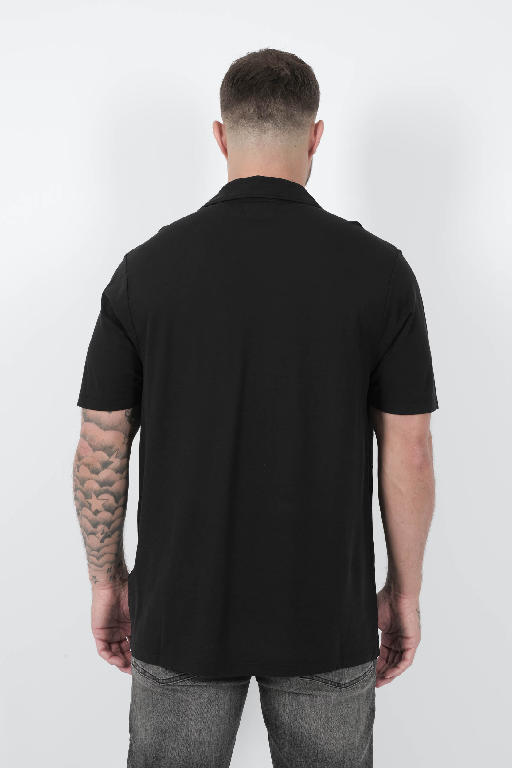 POLO C.P COMPANY EN COTON NOIR L262A-999