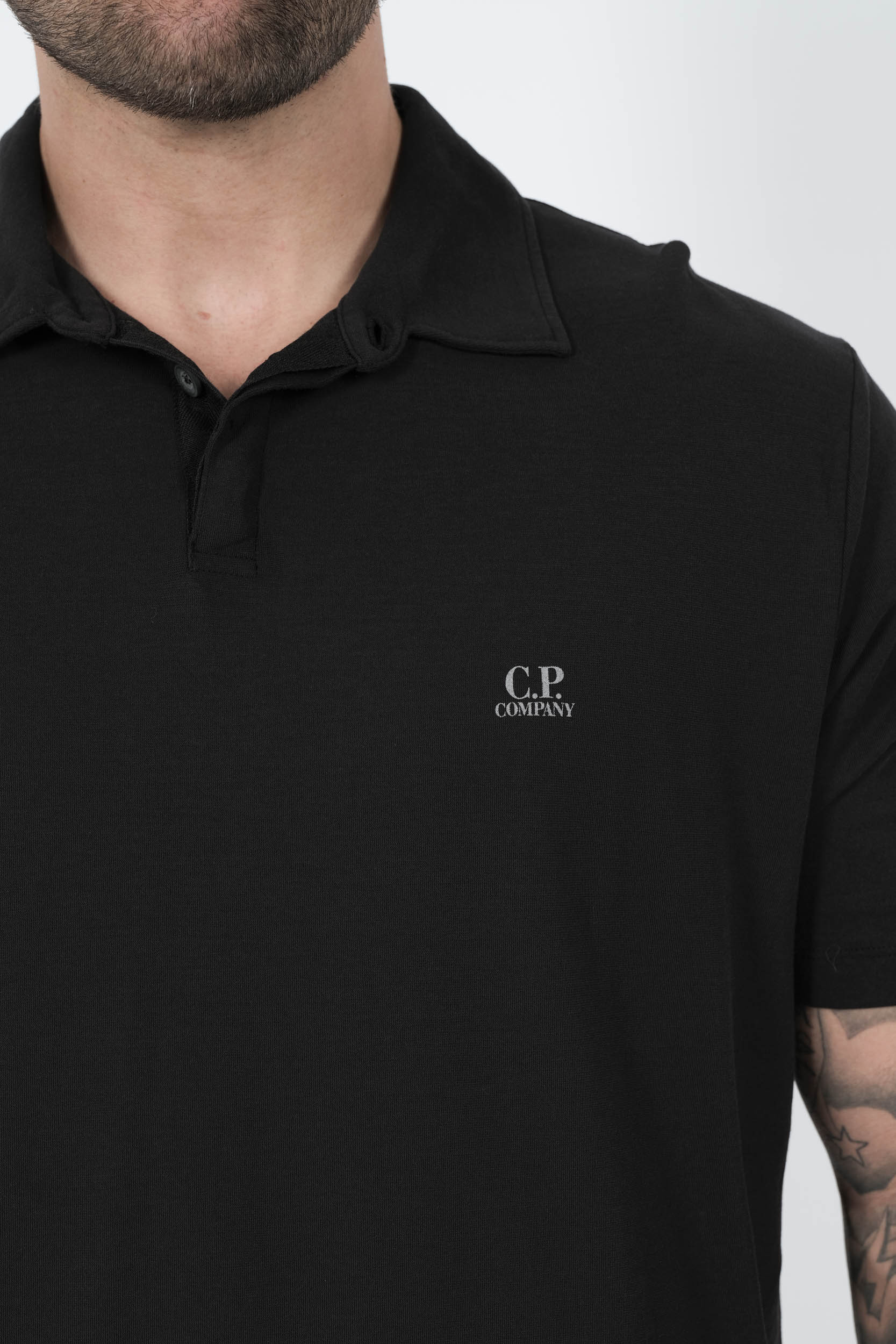 POLO C.P COMPANY EN COTON NOIR L262A-999