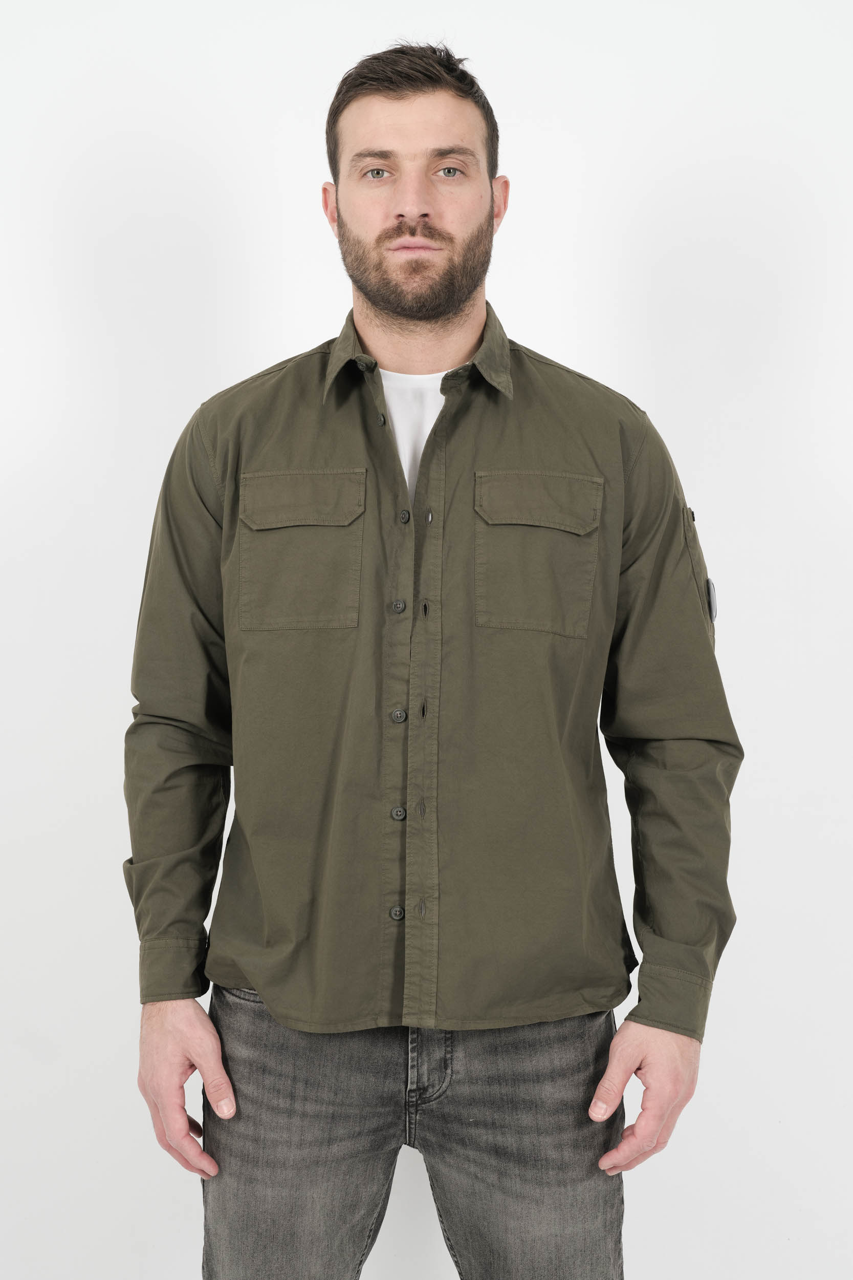  Image du produit CHEMISE C.P COMPANY A BOUTON KAKI H140A-683 - 3