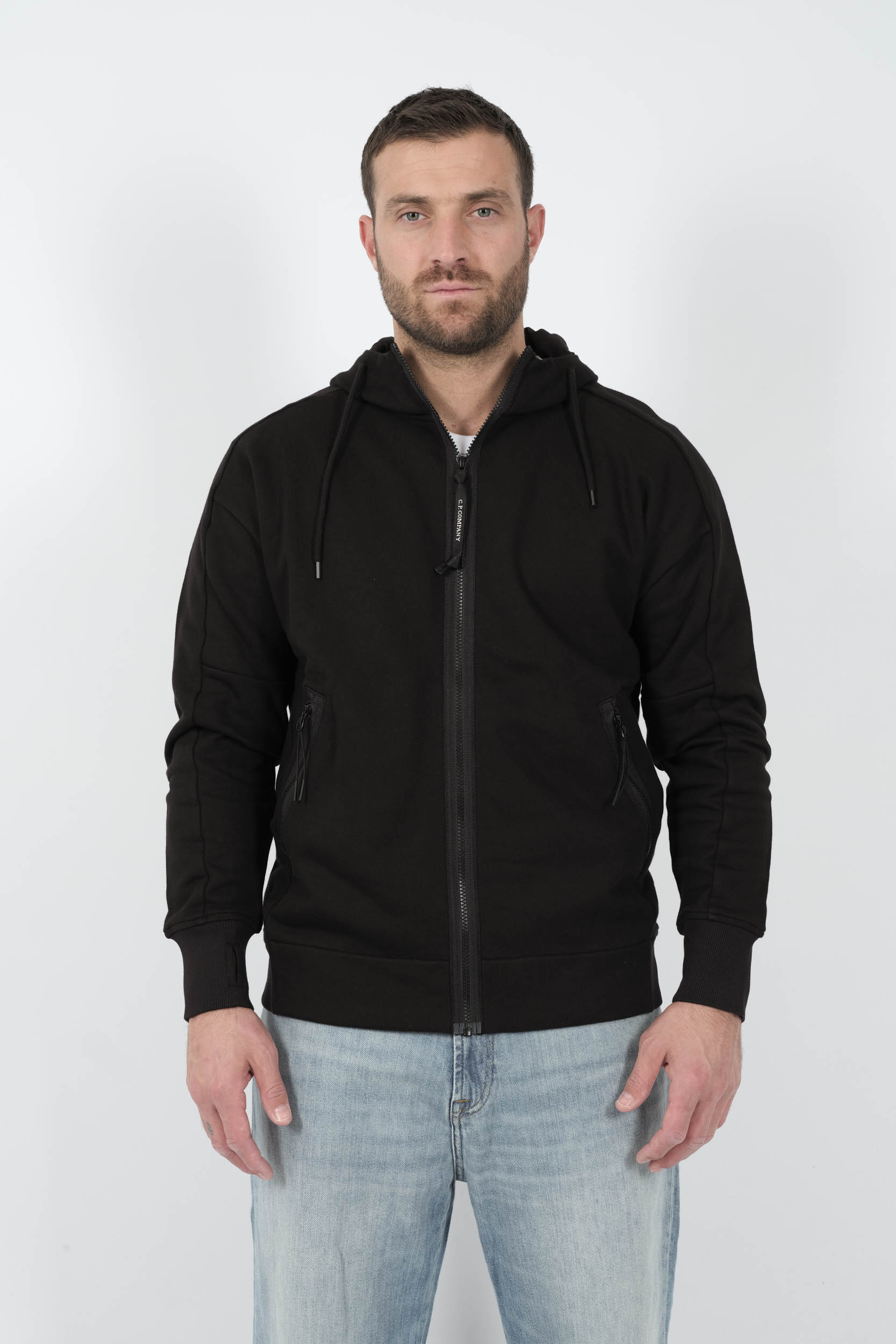  Image du produit SWEAT C.P COMPANY ZIPPE A CAPUCHE LUNETTES NOIR S028A-999 - 3