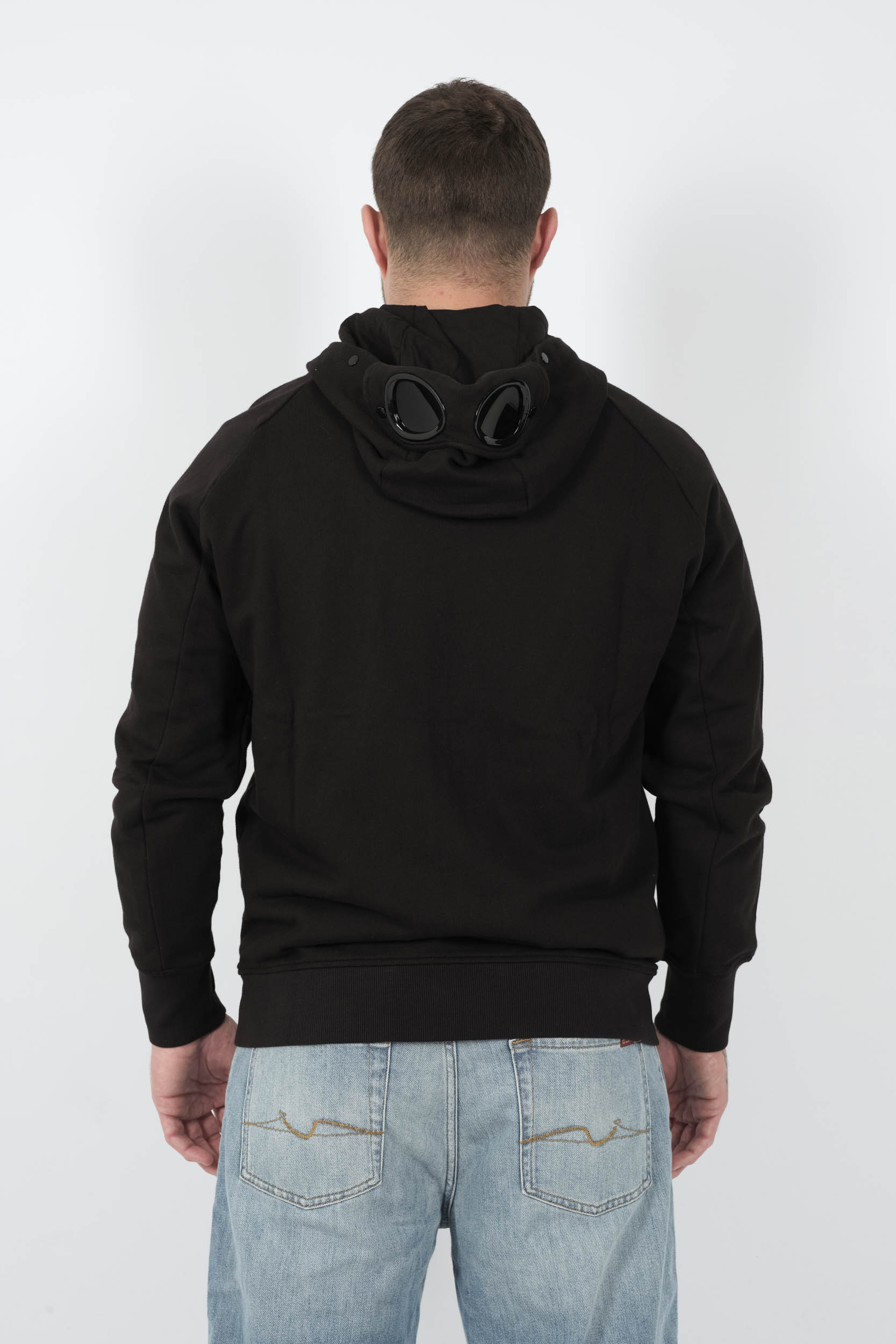  Image du produit SWEAT C.P COMPANY ZIPPE A CAPUCHE LUNETTES NOIR S028A-999 - 5