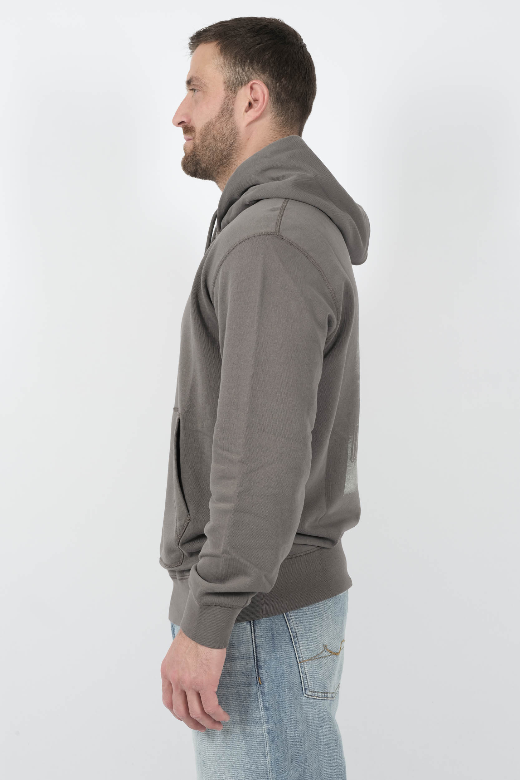 SWEAT C.P COMPANY A CAPUCHE AVEC LOGO GRIS S313A-935