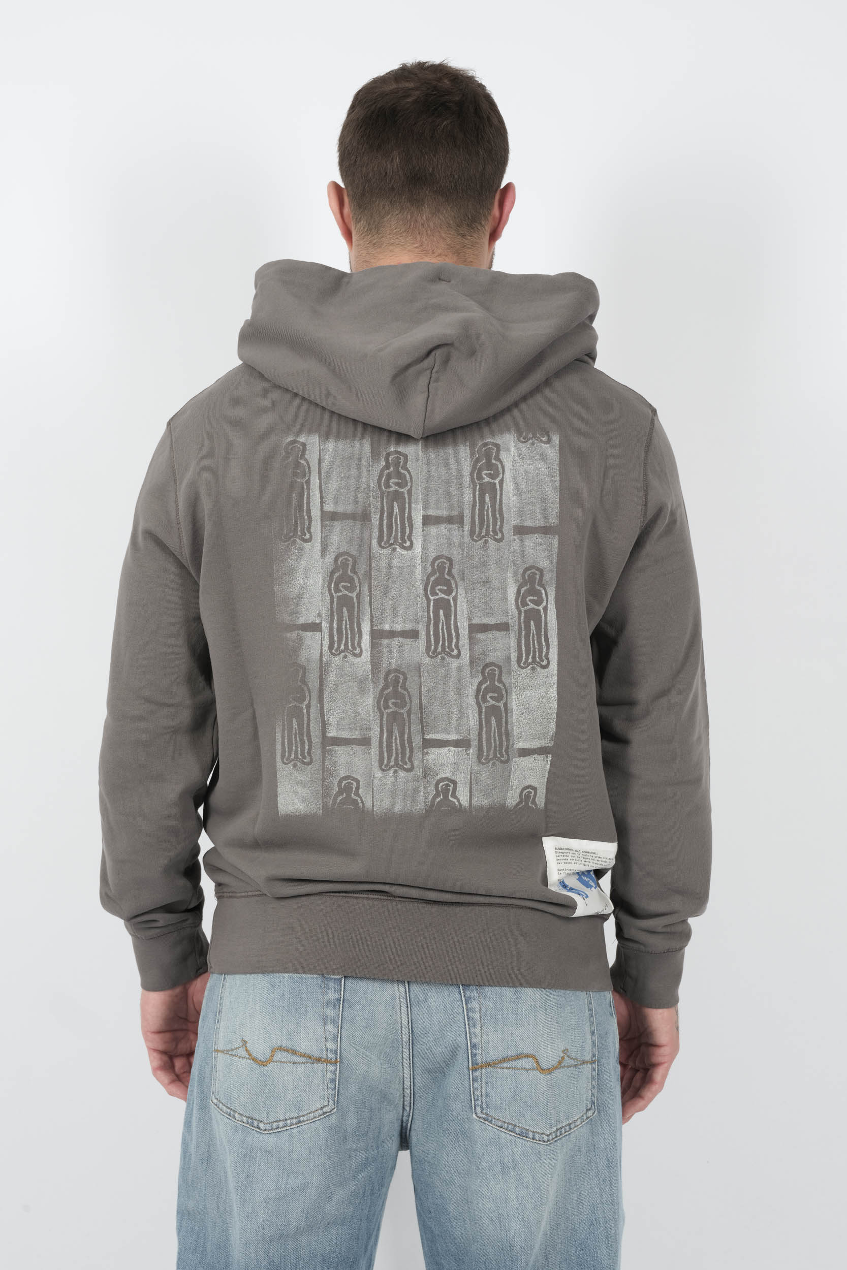 SWEAT C.P COMPANY A CAPUCHE AVEC LOGO GRIS S313A-935