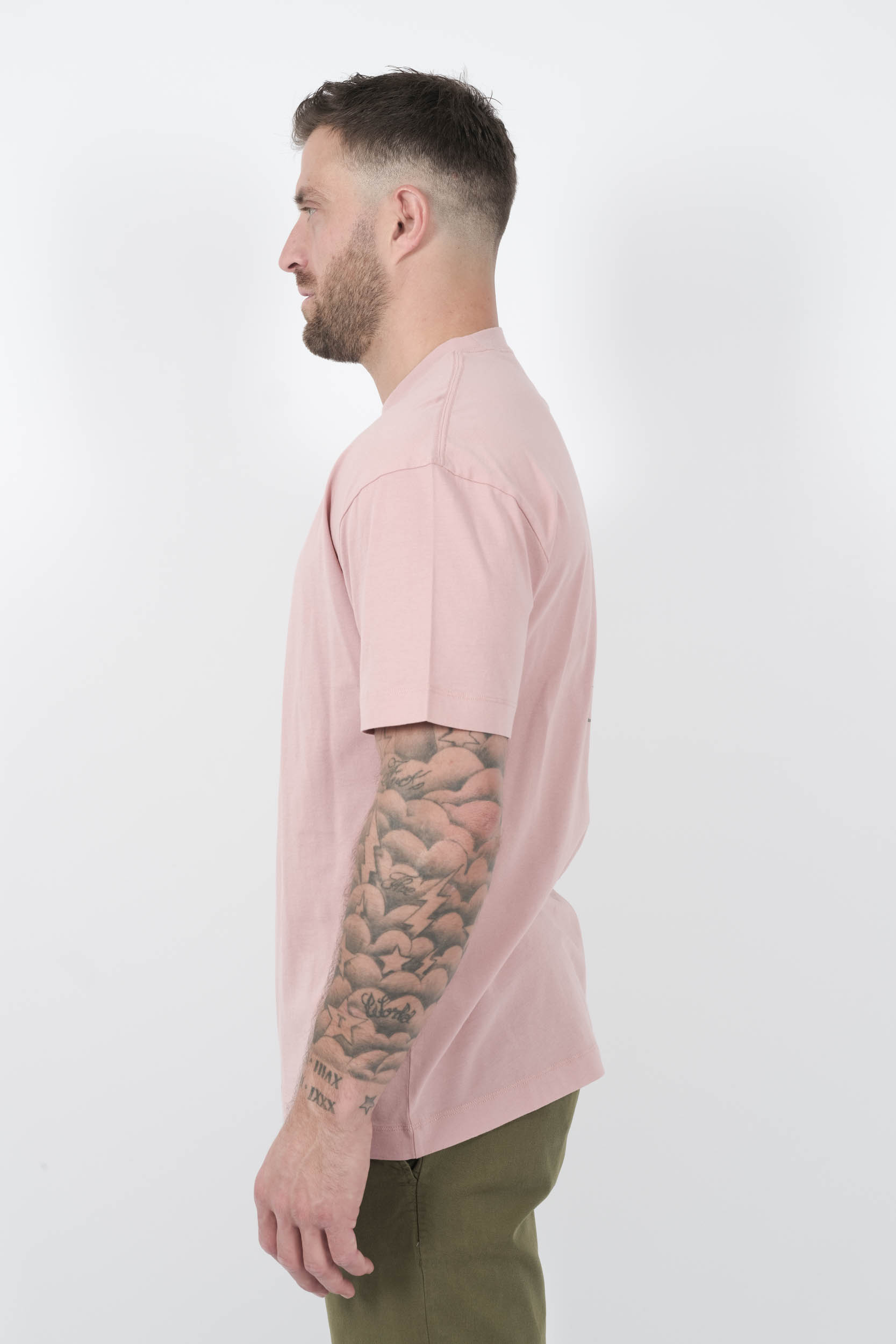 TEE-SHIRT C.P COMPANY AVEC IMPRIME ROSE/VERT S141A-520
