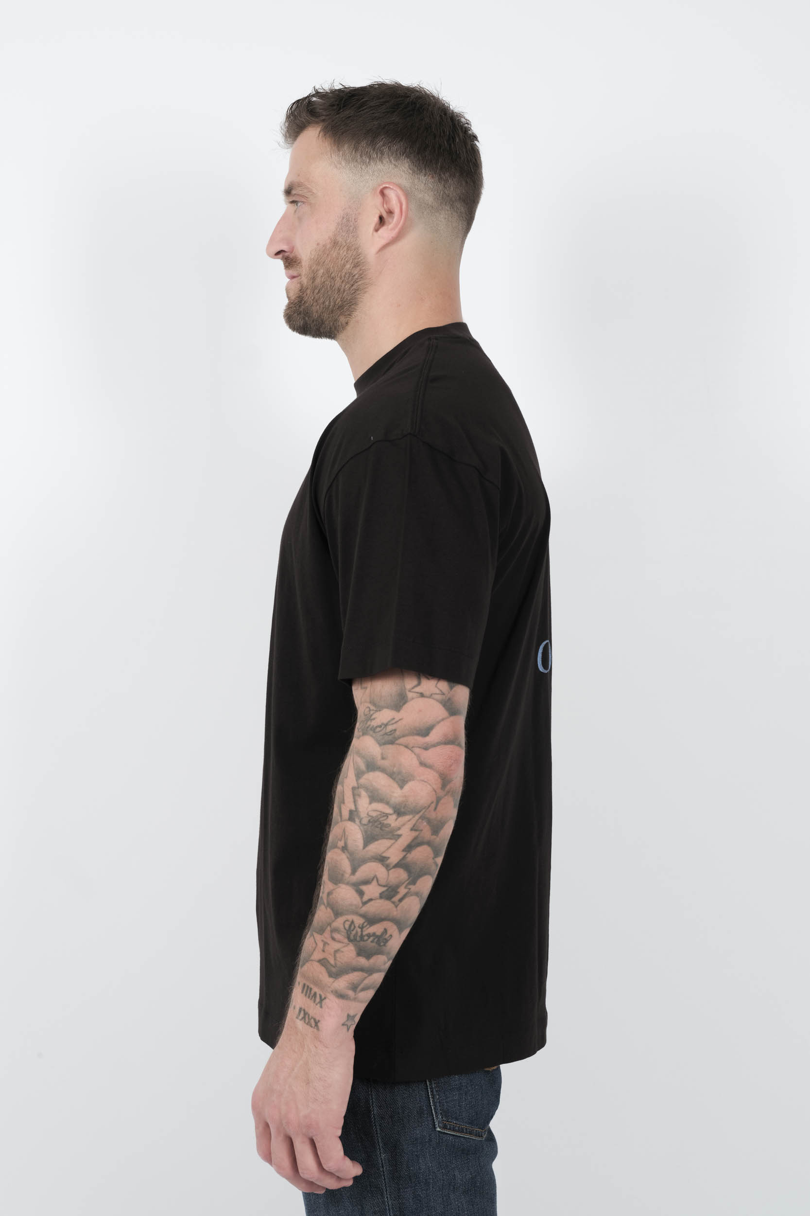 TEE-SHIRY C.P COMPANY AVEC IMPRIME NOIR/BLEU S141A-999
