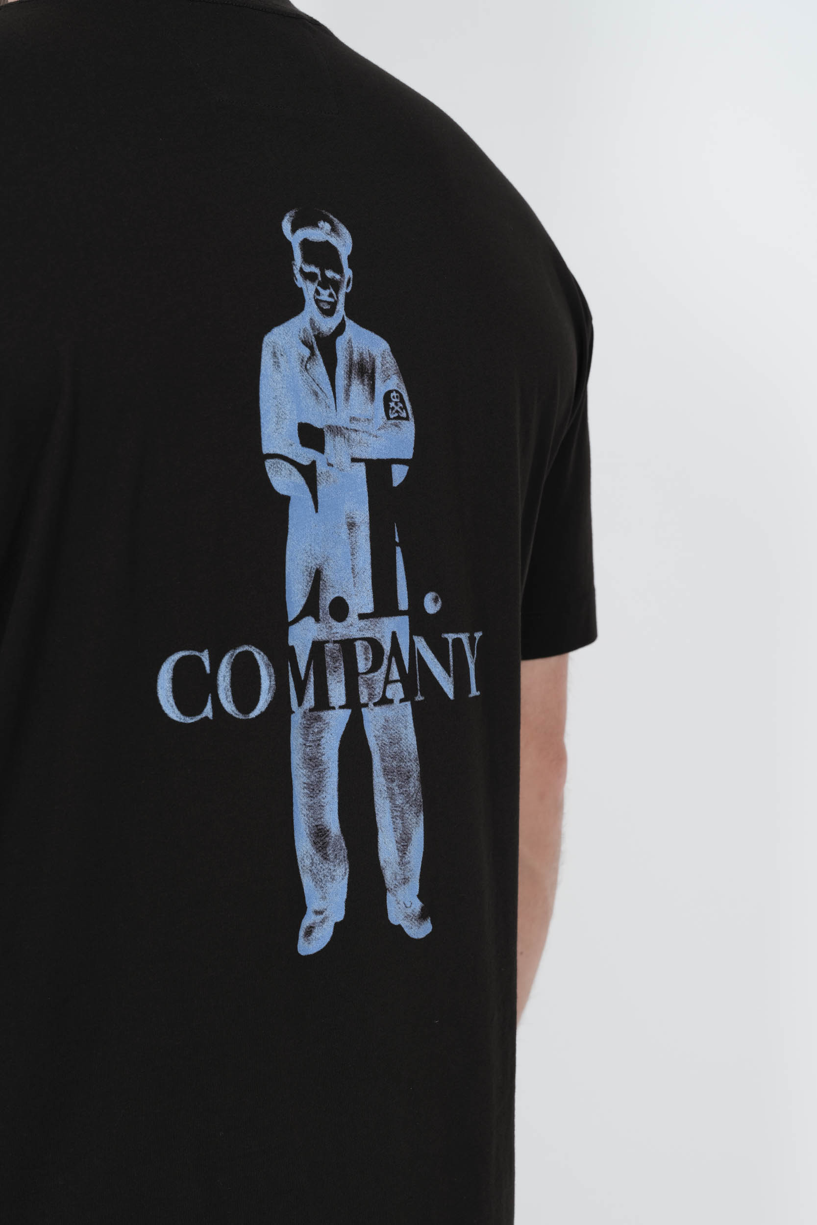 TEE-SHIRY C.P COMPANY AVEC IMPRIME NOIR/BLEU S141A-999