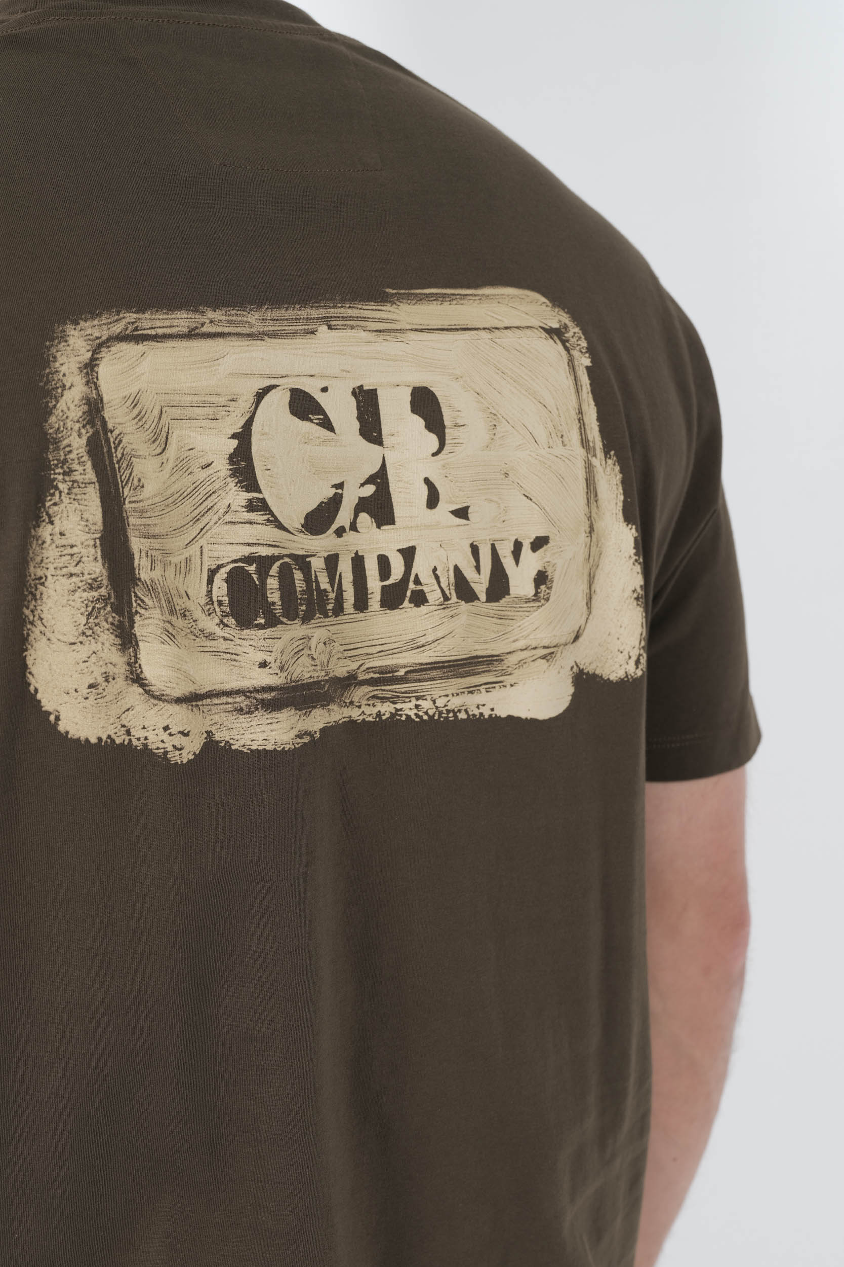 TEE-SHIRT C.P COMPANY AVEC IMPRIME KAKI/SABLE S143A-683