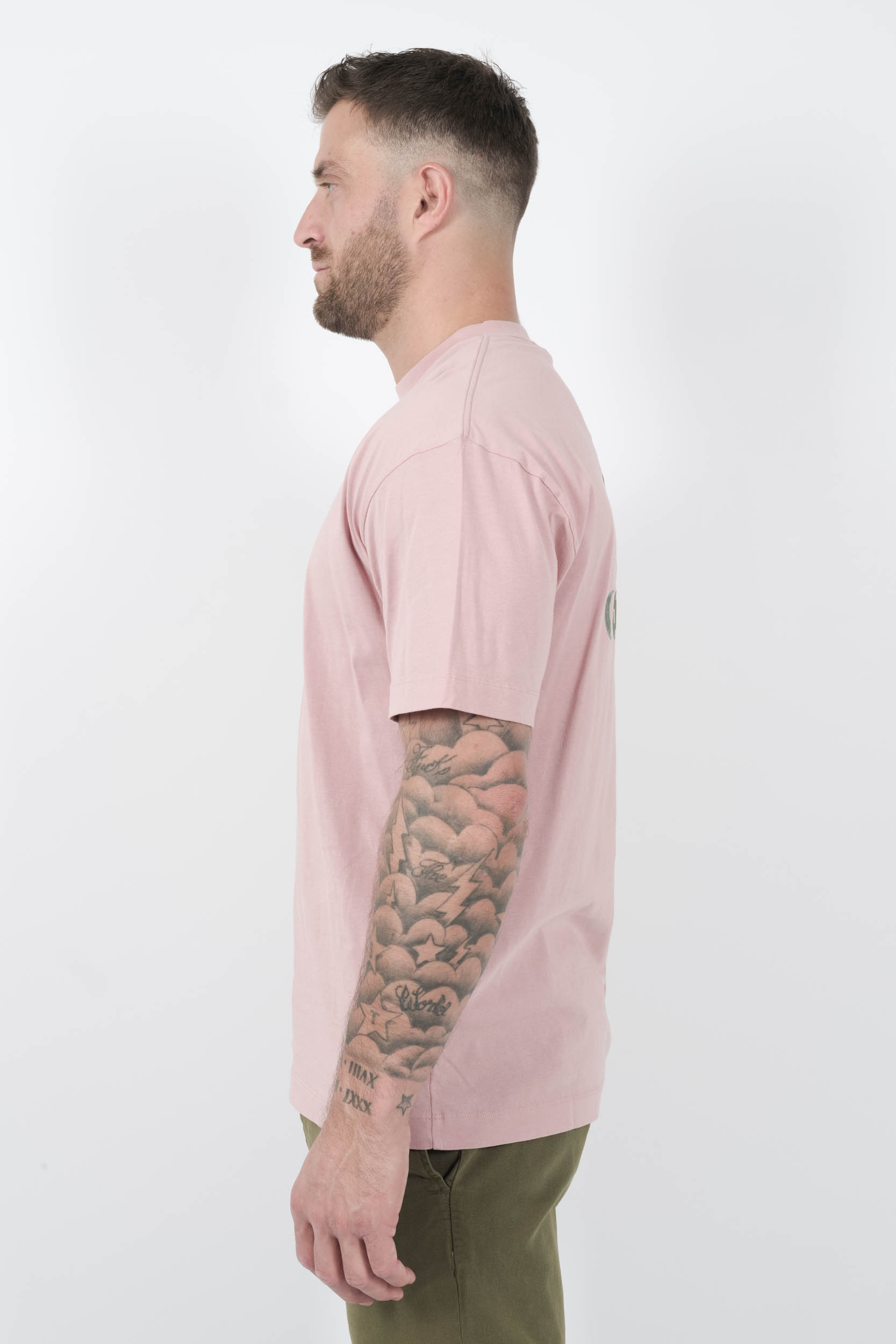 TEE-SHIRT C.P COMPANY AVEC IMPRIME ROSE/VERT S148A-520