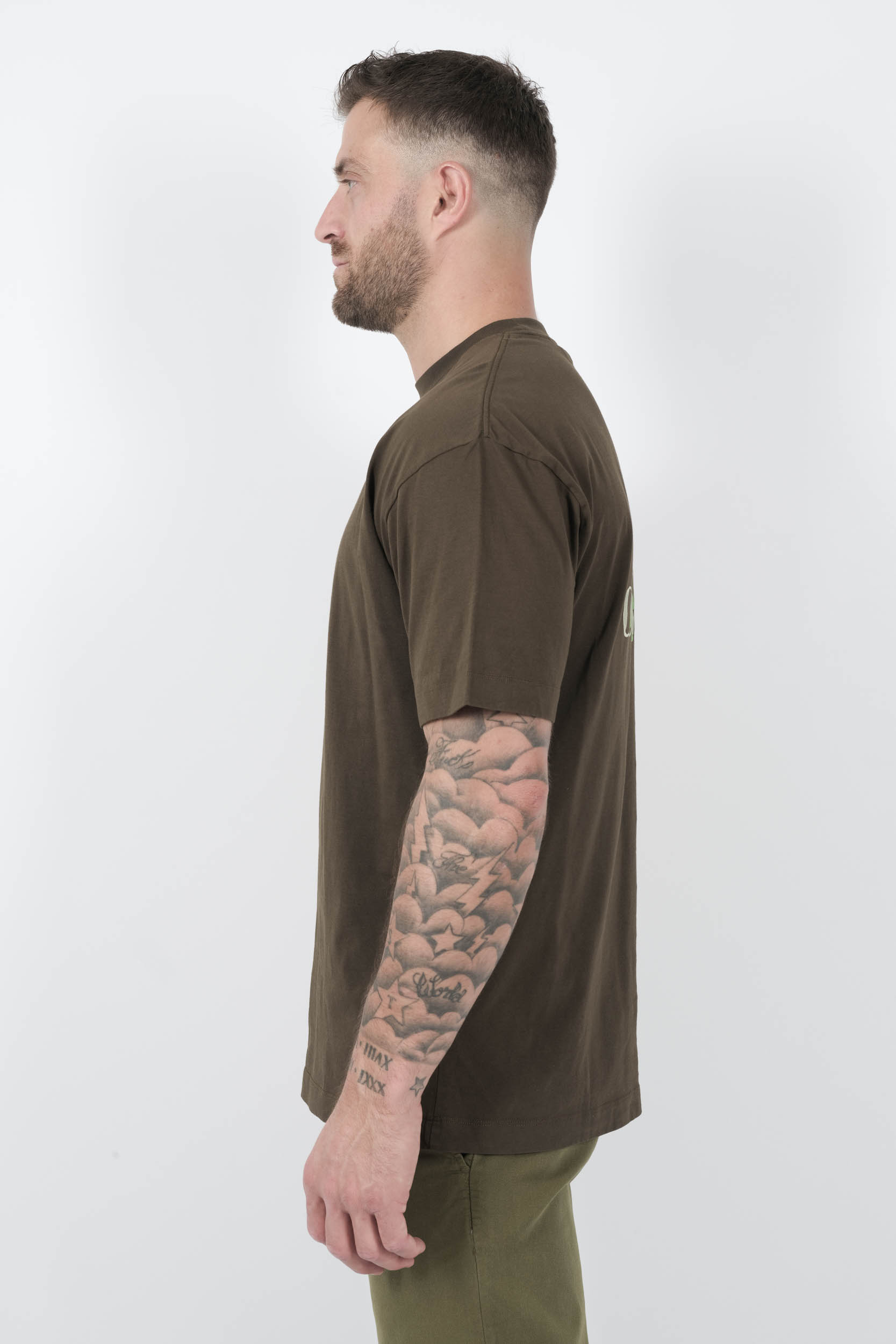 TEE-SHIRT C.P COMPANY AVEC IMPRIME KAKI S148A-683