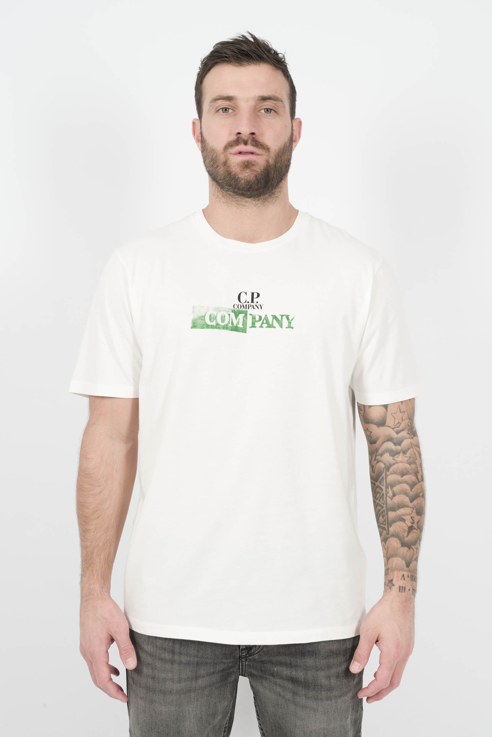  Image du produit TEE-SHIRT C.P COMPANY AVEC LOGO DEVANT ET DOS BLANC S307A-103 - 3