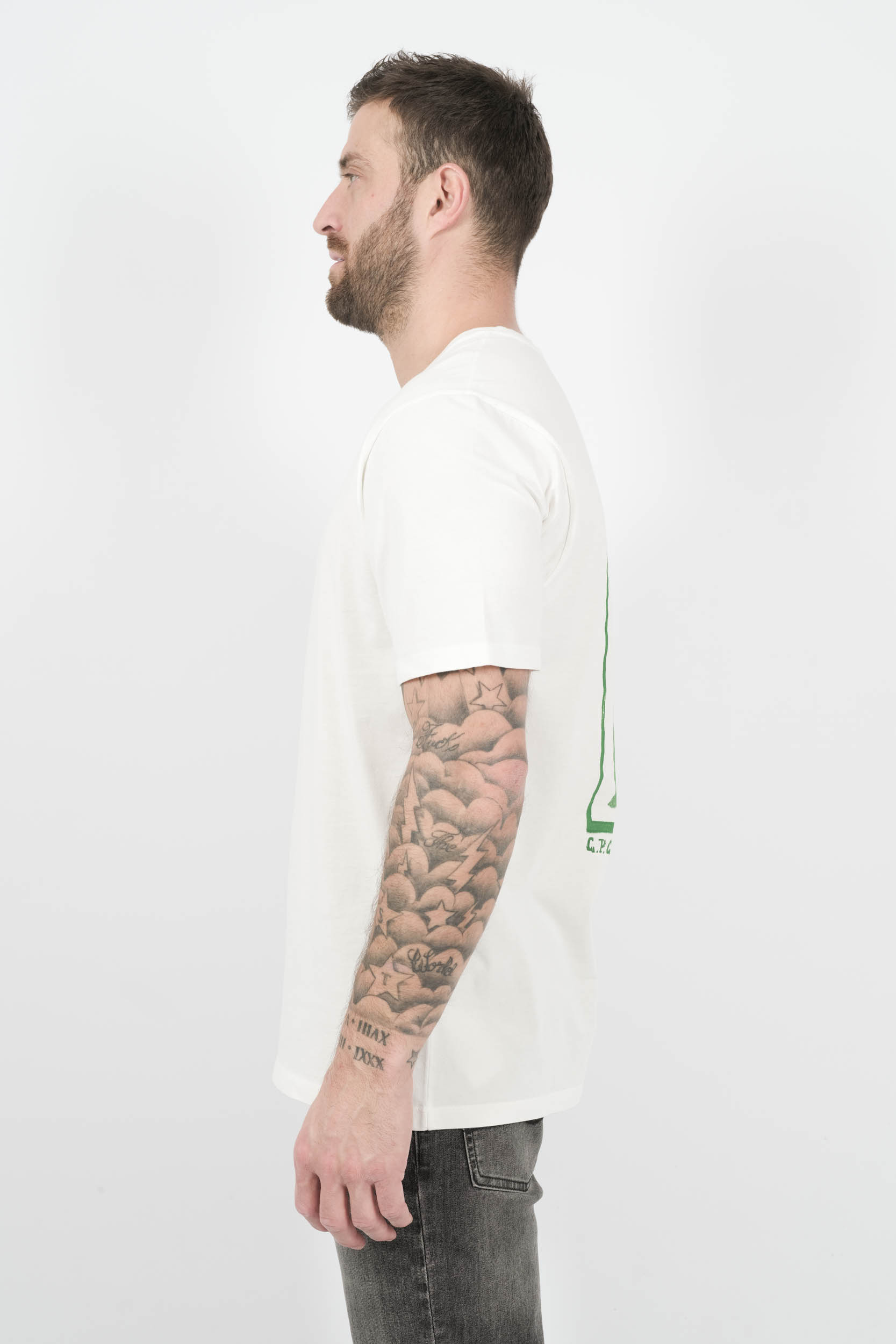  Image du produit TEE-SHIRT C.P COMPANY AVEC LOGO DEVANT ET DOS BLANC S307A-103 - 4