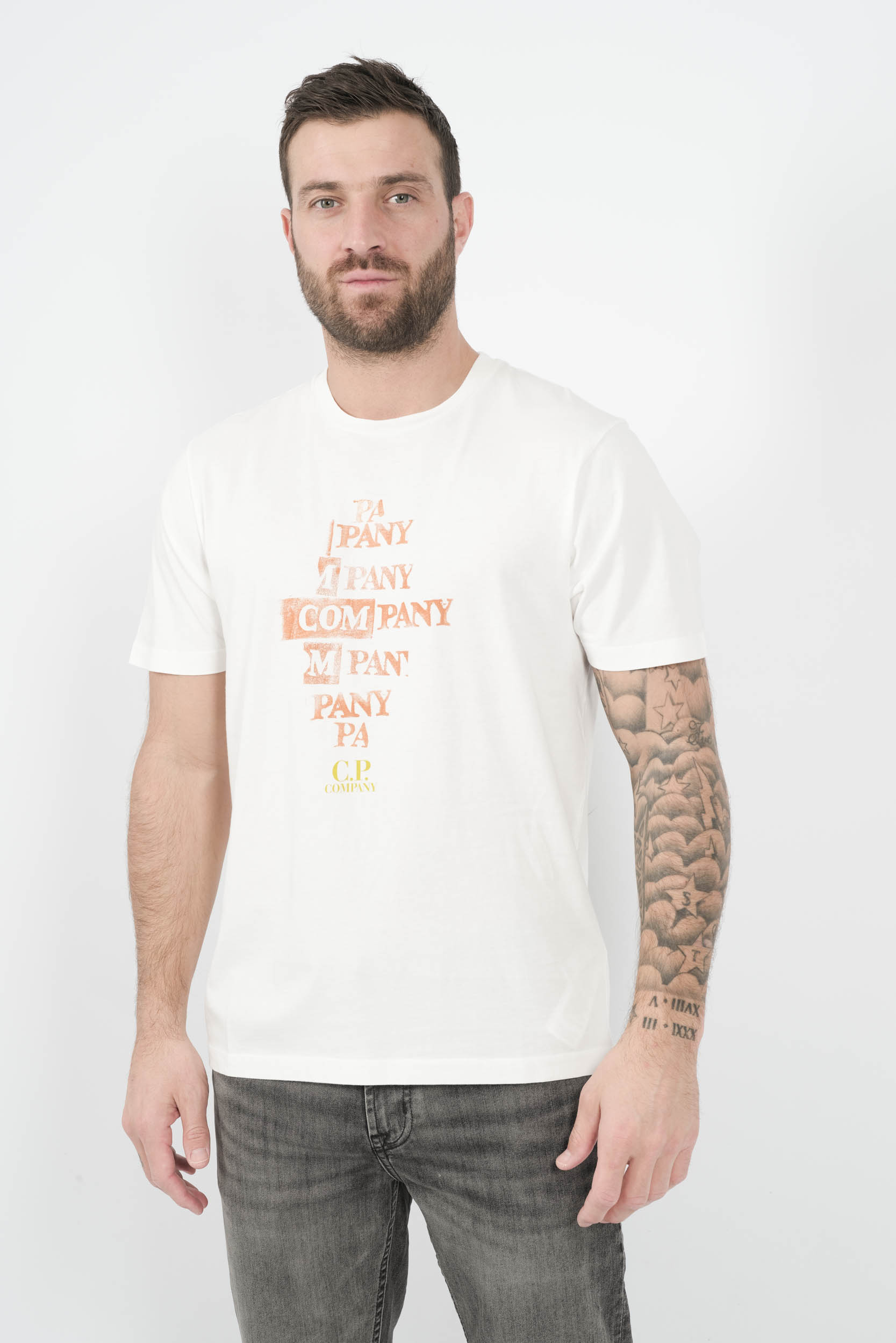 TEE-SHIRT C.P COMPANY AVEC LOGO BLANC S308A-103