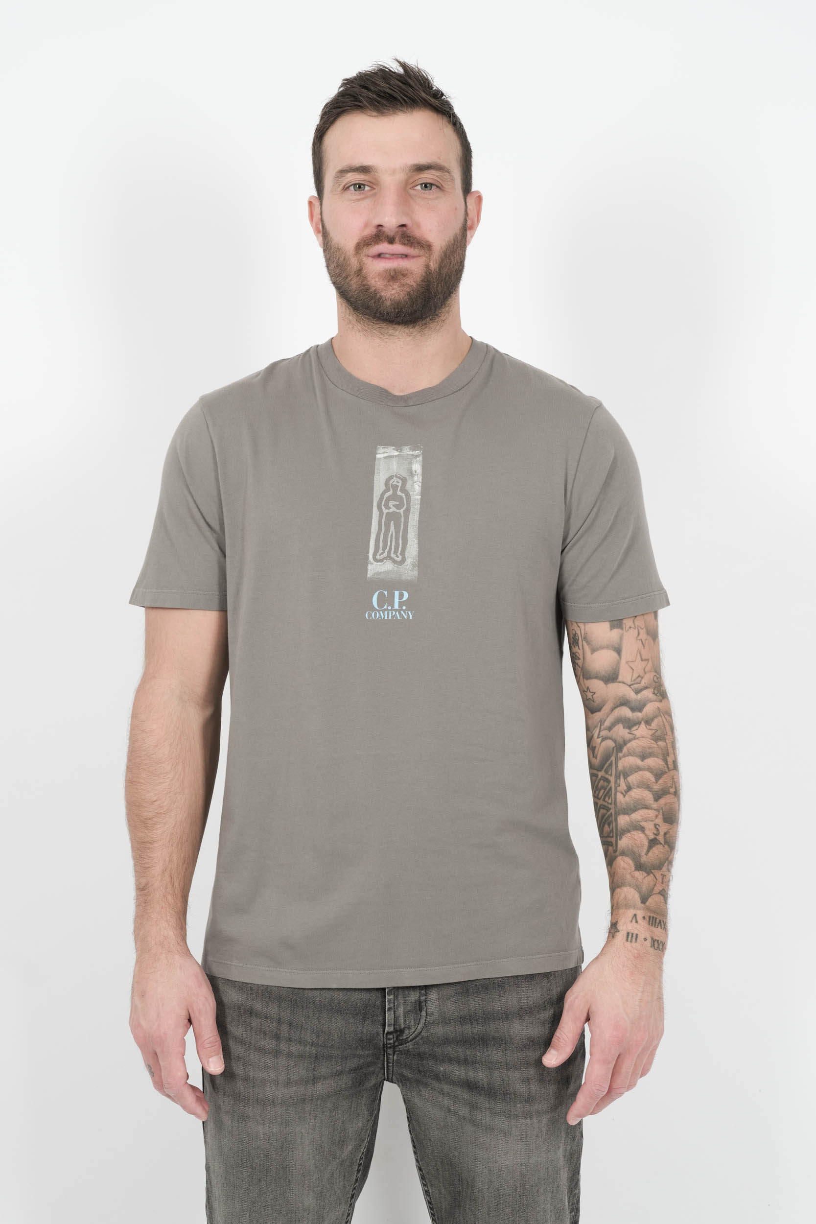  Image du produit TEE-SHIRT C.P COMPANY AVEC LOGO DEVANT ET DOS GRIS S310A-935 - 3