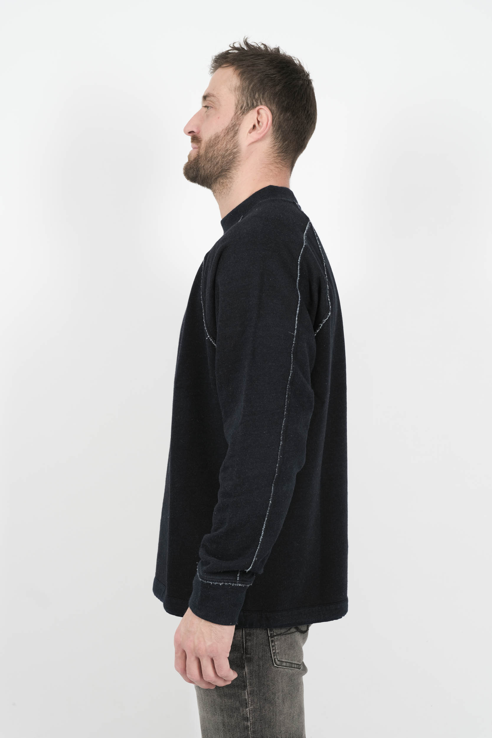  Image du produit PULL C.P COMPANY COL ROND LOGO BRODE MARINE S184A-D08 - 4