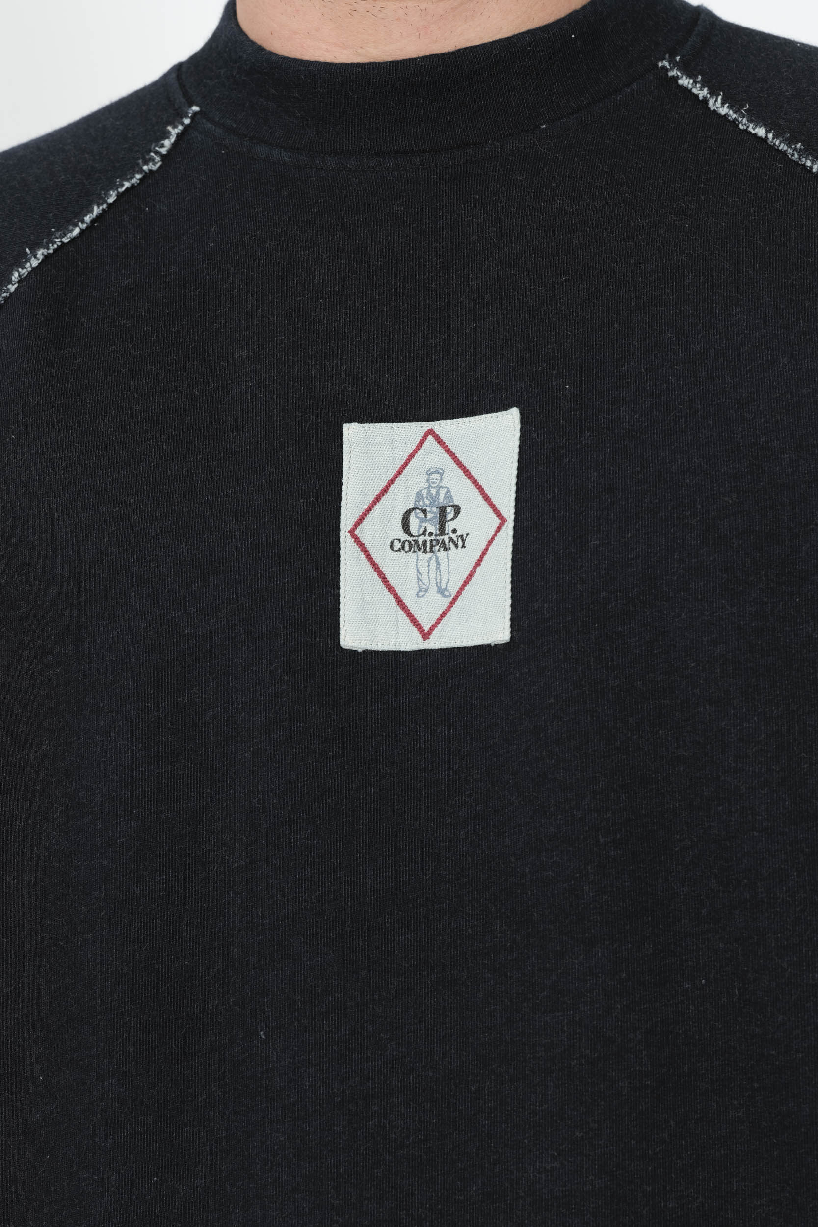  Image du produit PULL C.P COMPANY COL ROND LOGO BRODE MARINE S184A-D08 - 6