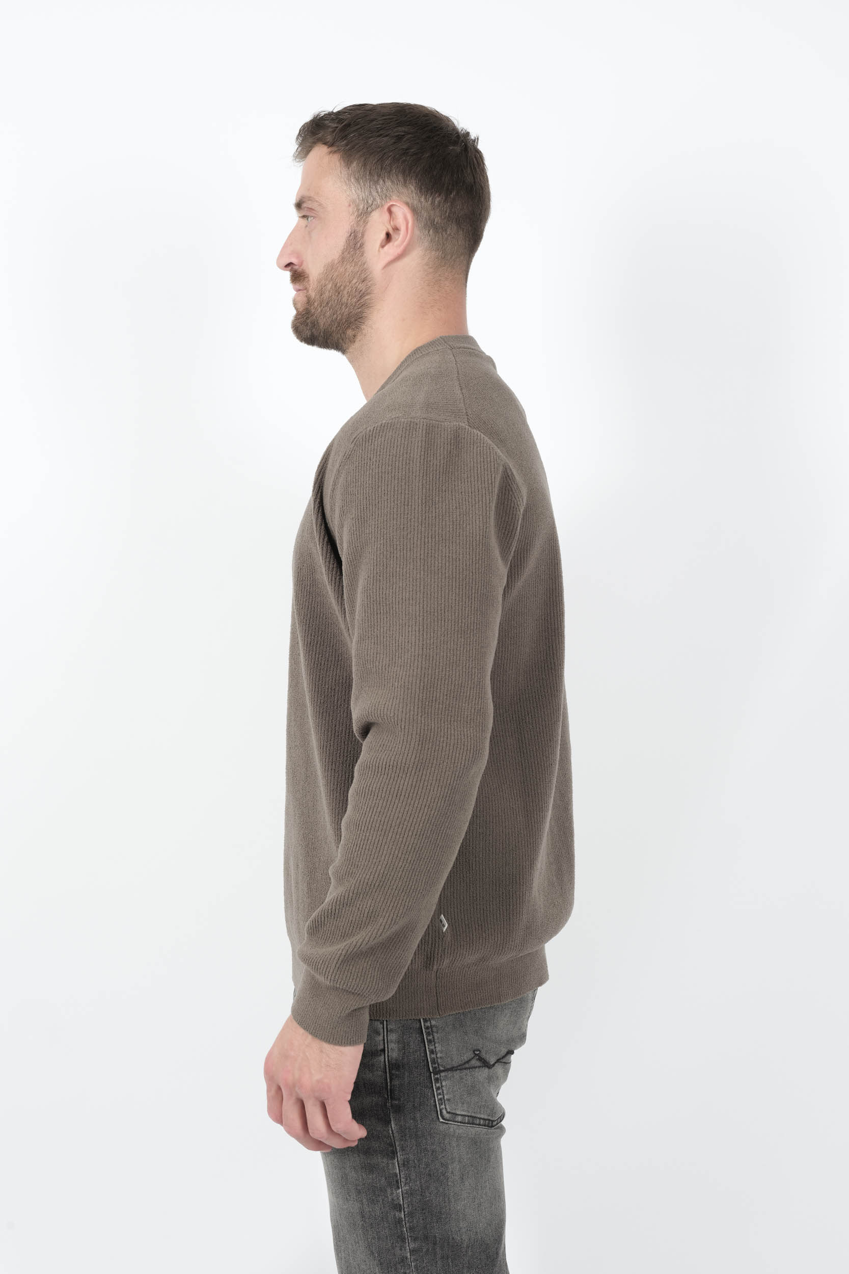  Image du produit PULL NN07 COL ROND EN MATIERE CHENILLE KAKI DANNY 6429-106 - 4