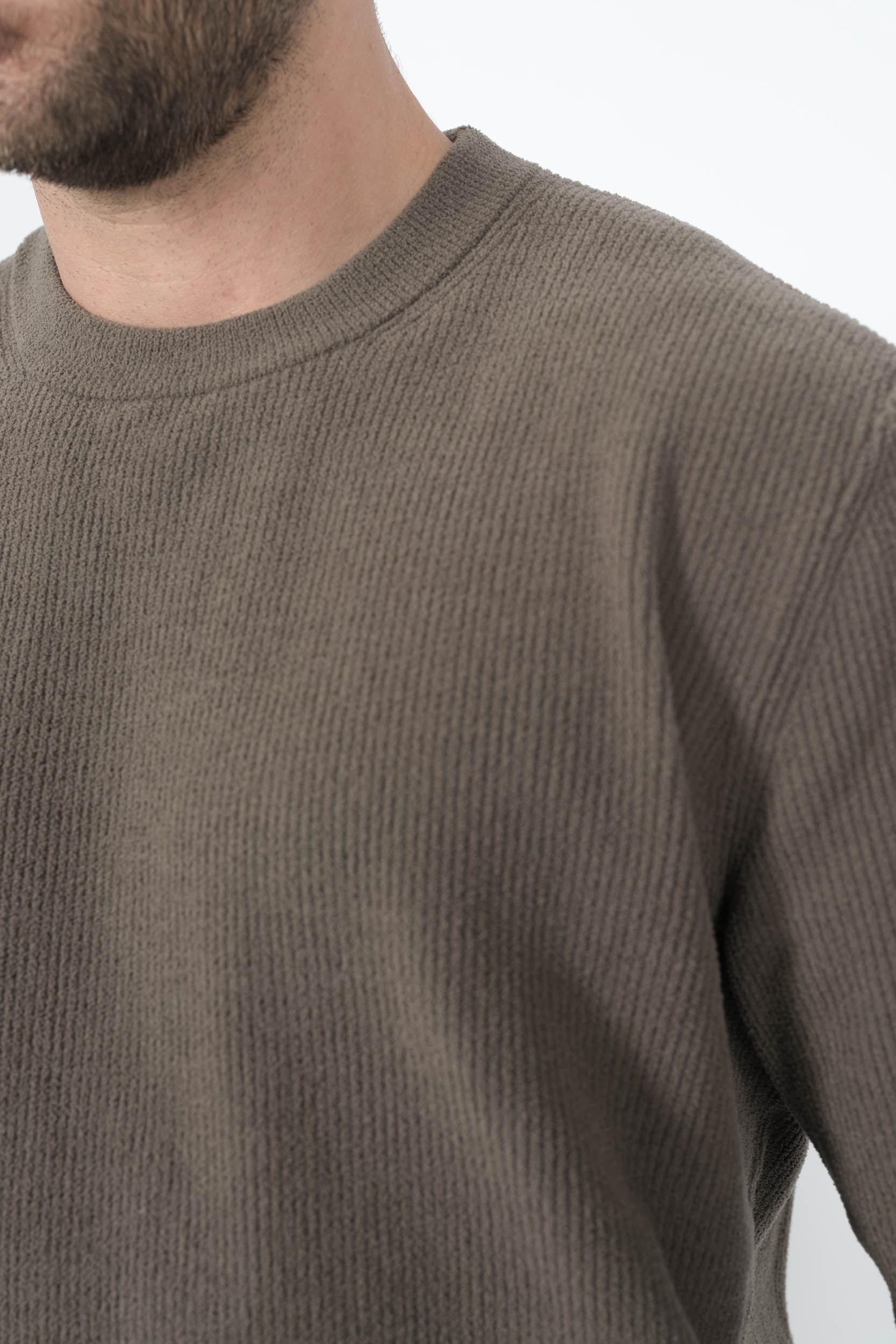  Image du produit PULL NN07 COL ROND EN MATIERE CHENILLE KAKI DANNY 6429-106 - 6