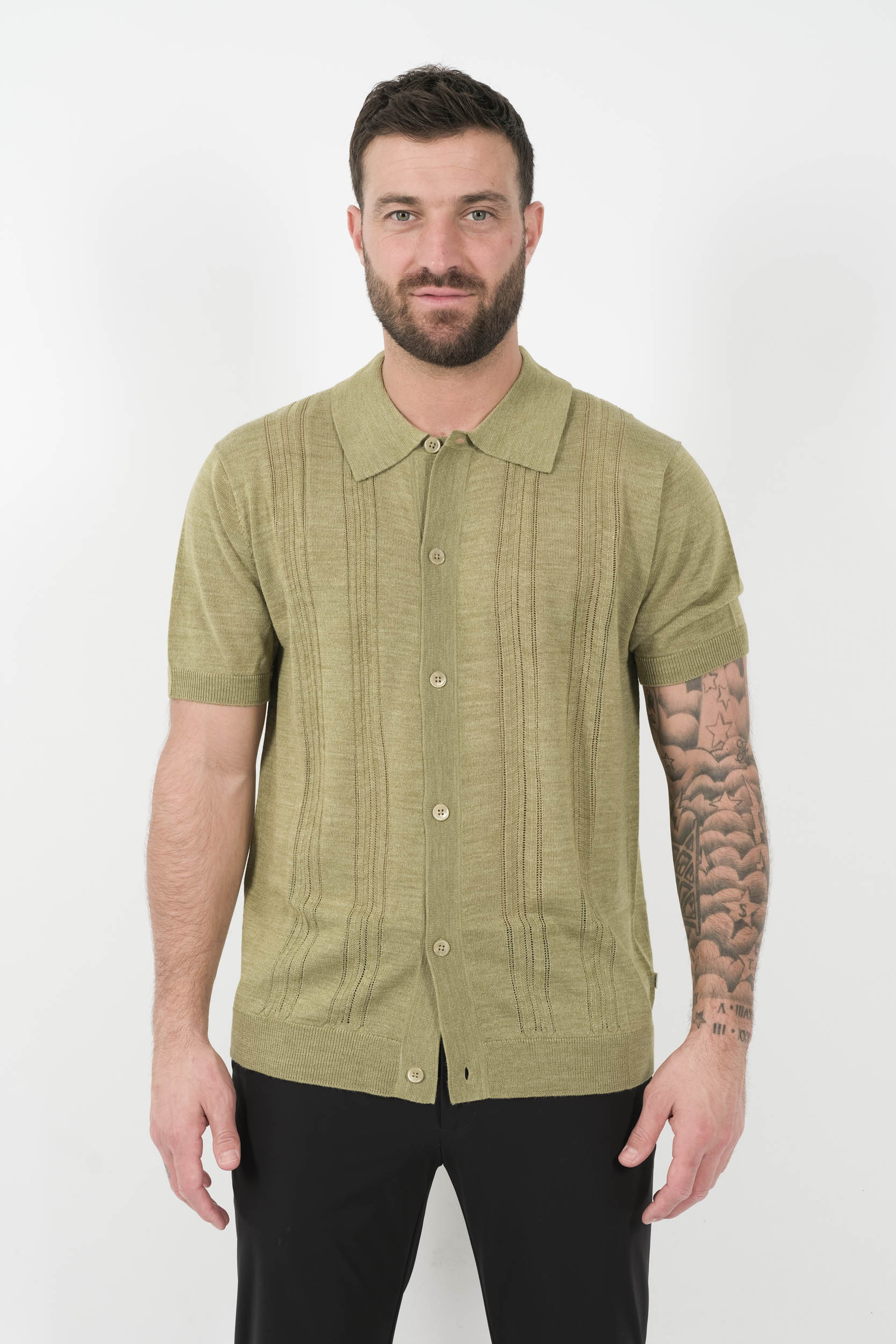 CHEMISE NN07 MANCHES COURTES VERT THOR6584-373
