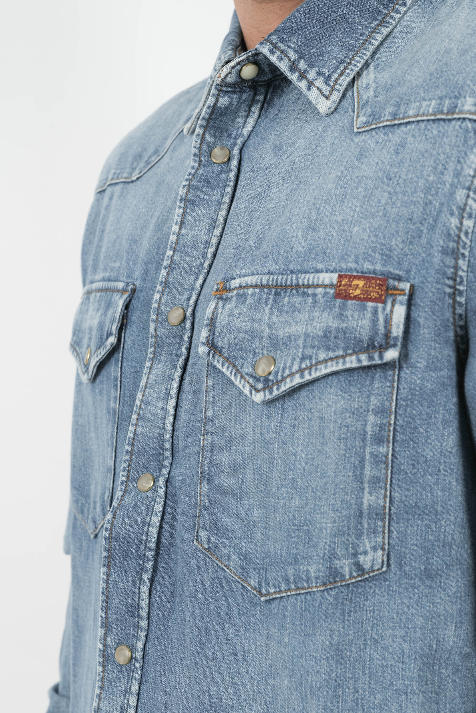 CHEMISE SEVEN EFFET JEANS BLEU JS6MC210OU