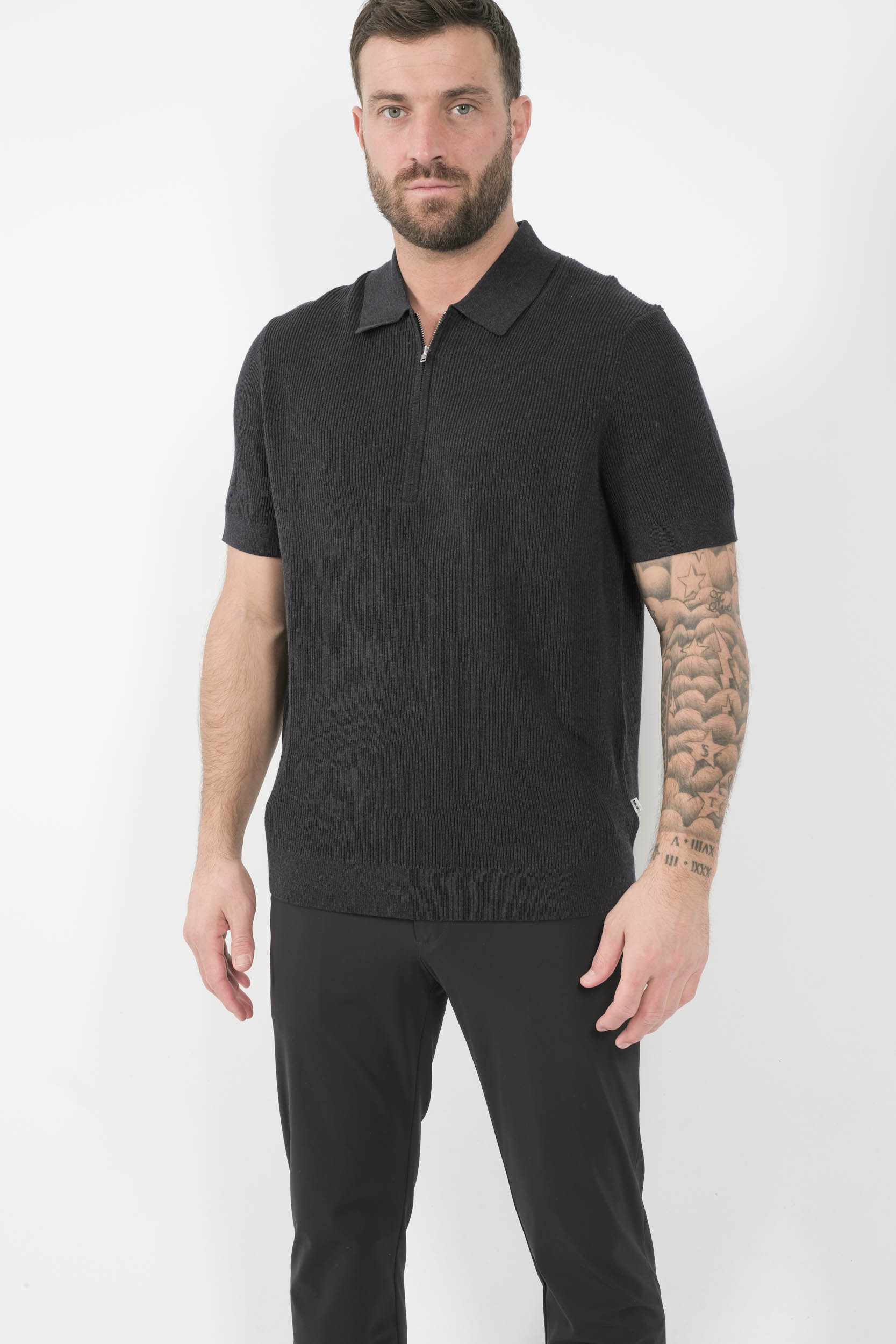 POLO NN07 COL DEMI-ZIP MARINE HANSIE-277