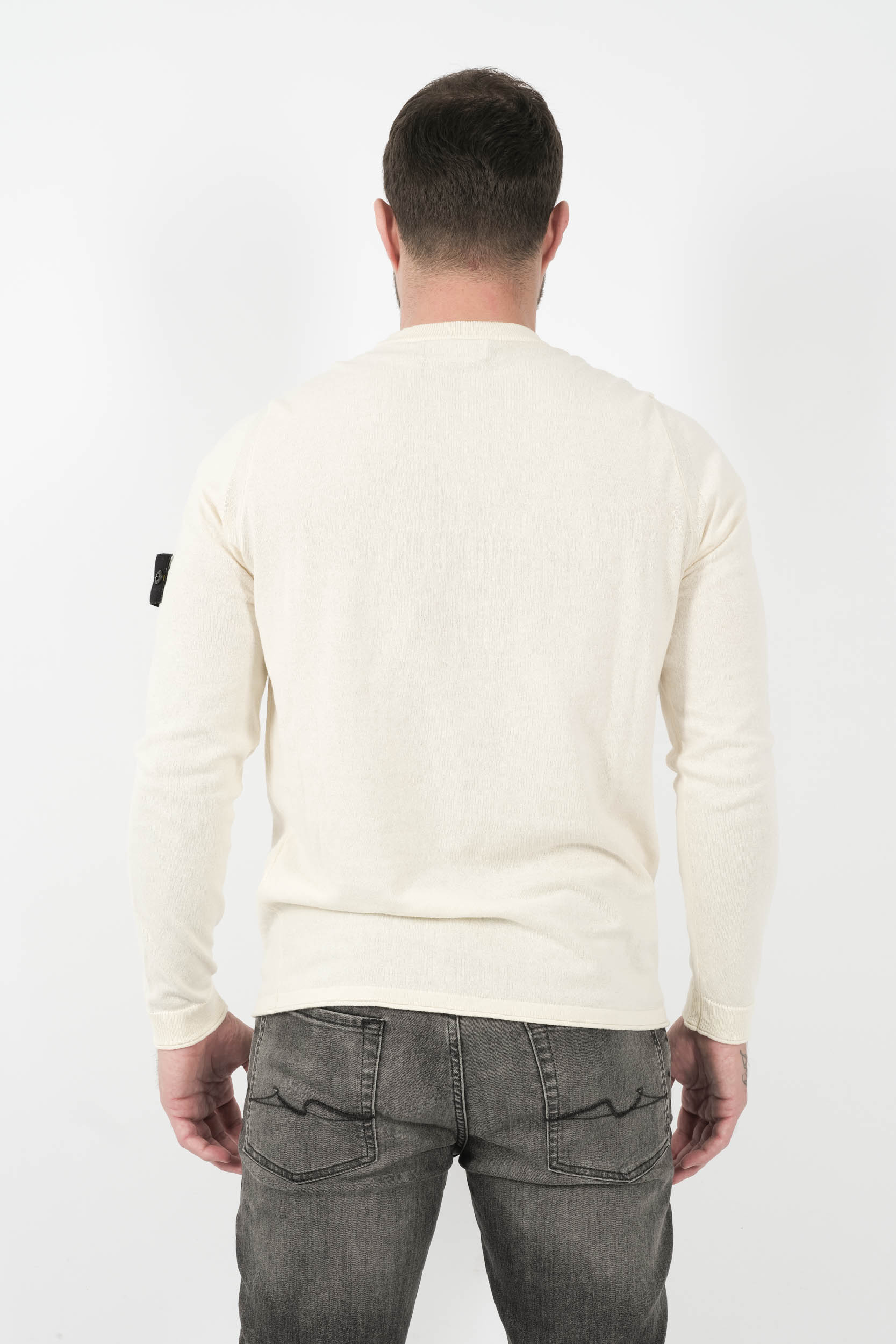  Image du produit PULL STONE ISLAND COL ROND BLANC CREME S155162SB9-V0093 - 5