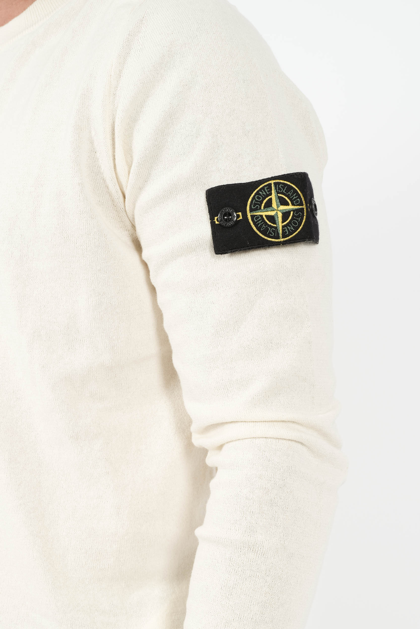  Image du produit PULL STONE ISLAND COL ROND BLANC CREME S155162SB9-V0093 - 6