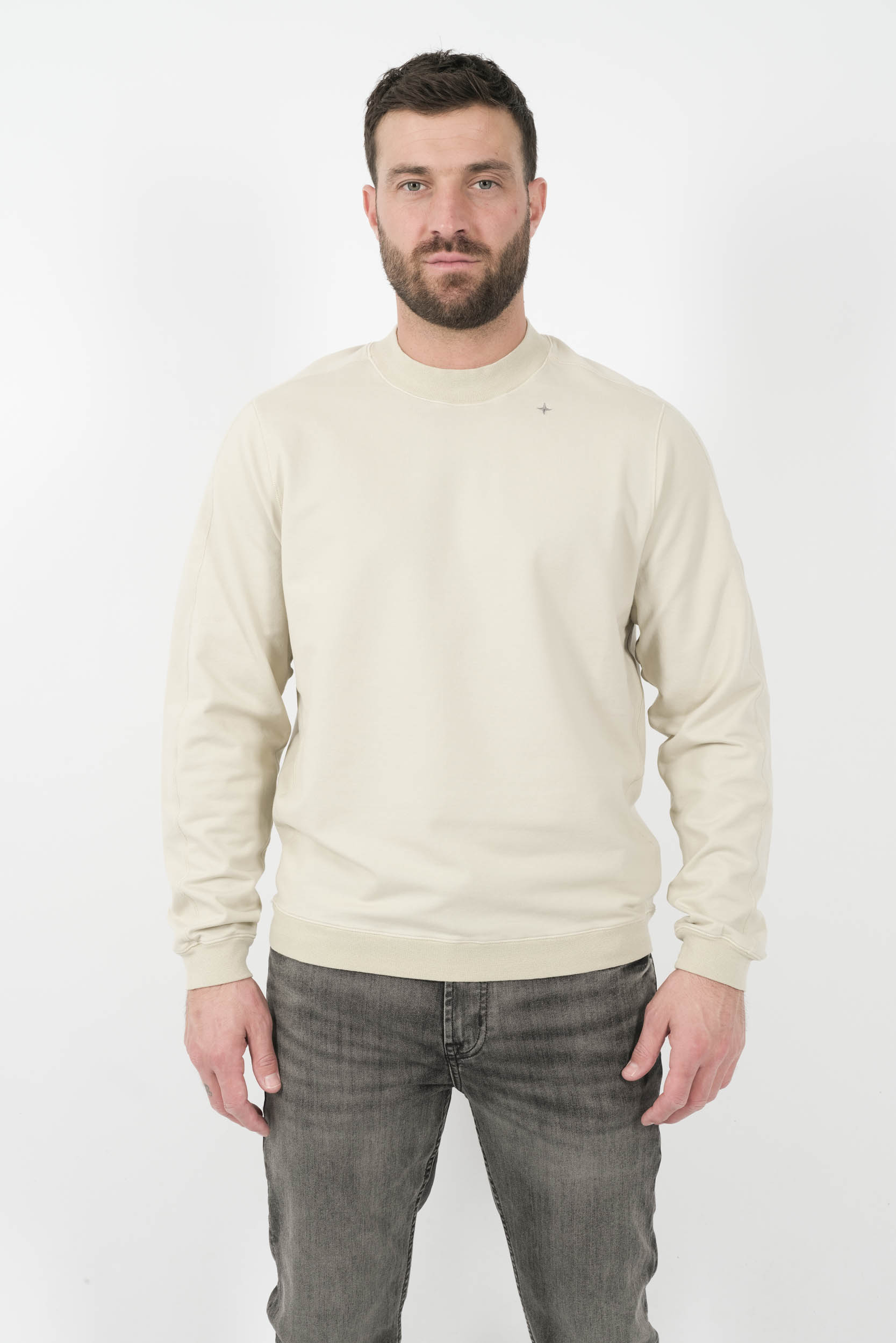 SWEAT STONE ISLAND STELLINA BLANC CREME S156117SG5-V0095