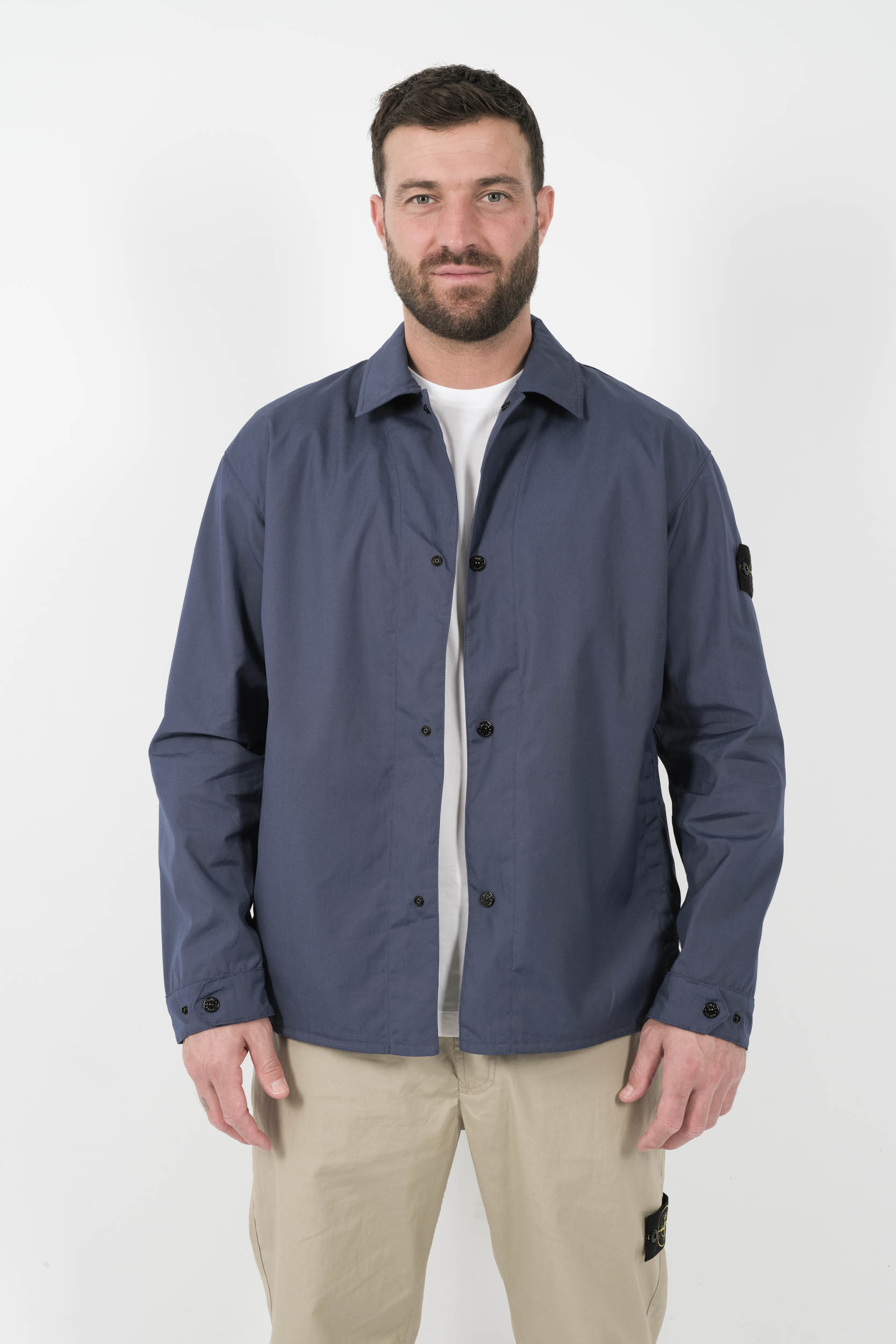 SURCHEMISE STONE ISLAND A PRESSIONS BLEU ELECTRIQUE S151213S11-V0028
