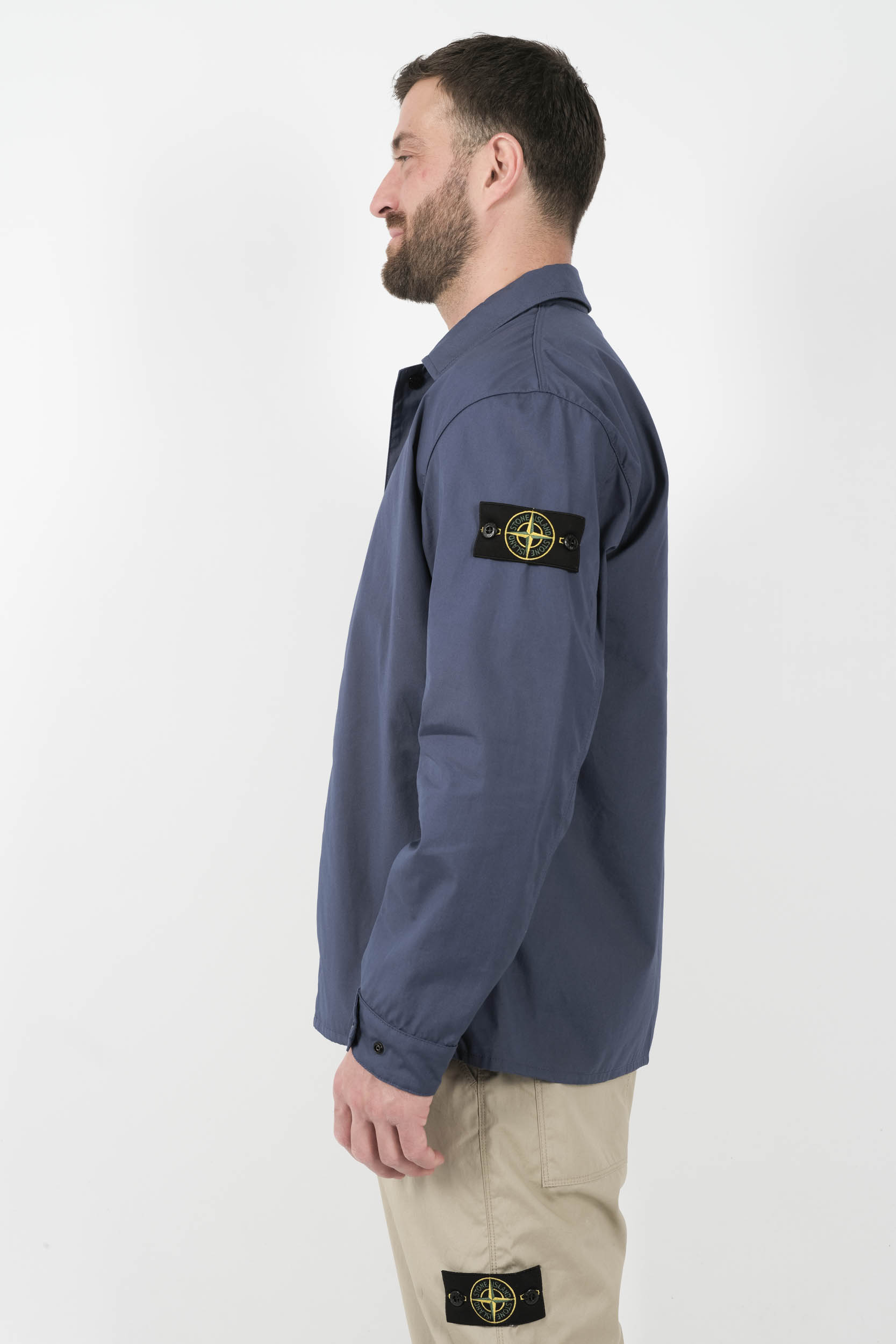 SURCHEMISE STONE ISLAND A PRESSIONS BLEU ELECTRIQUE S151213S11-V0028