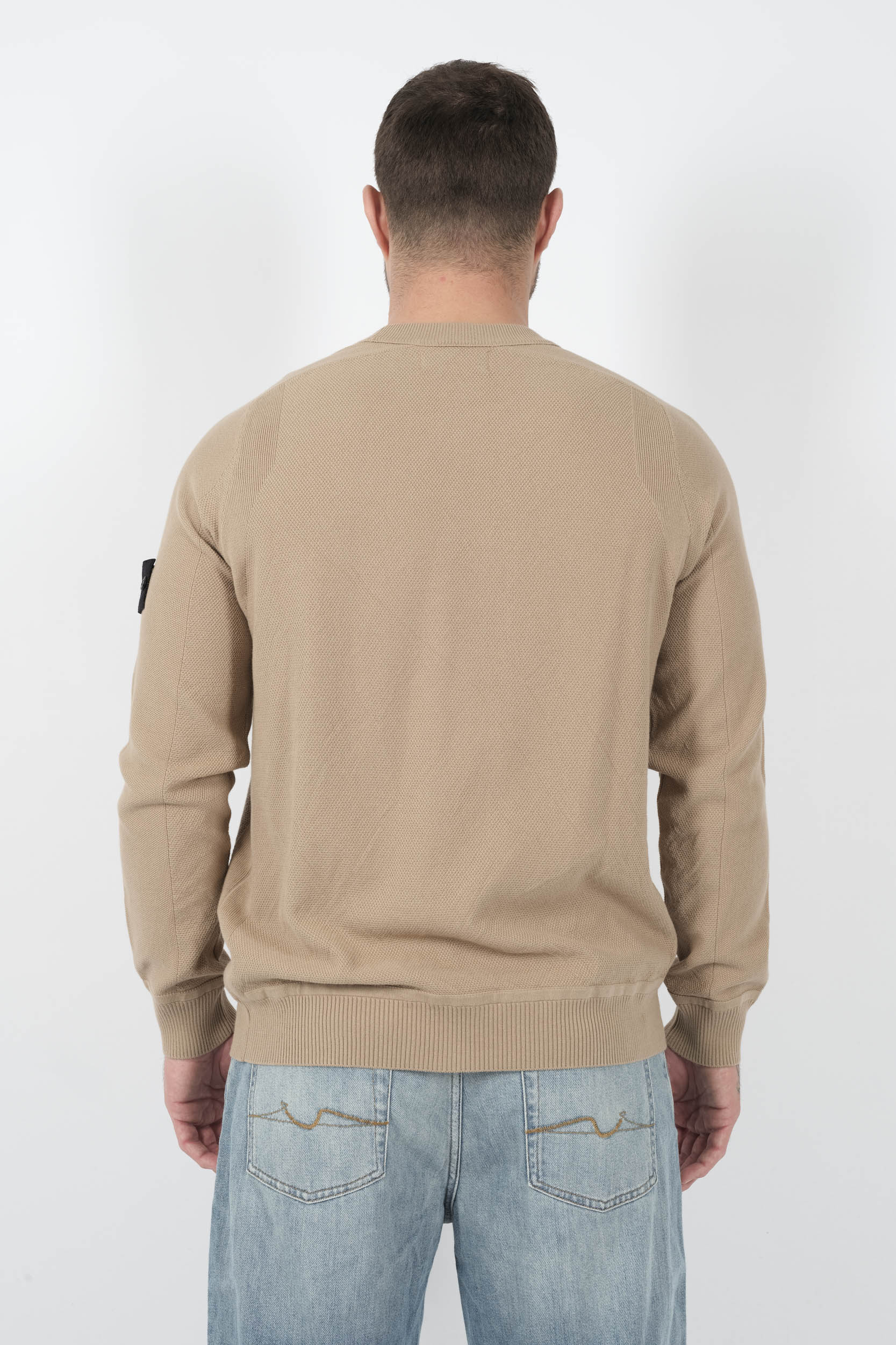 PULL STONE ISLAND COL ROND EN NID D'ABEILLE BEIGE S155136SB5-V0094