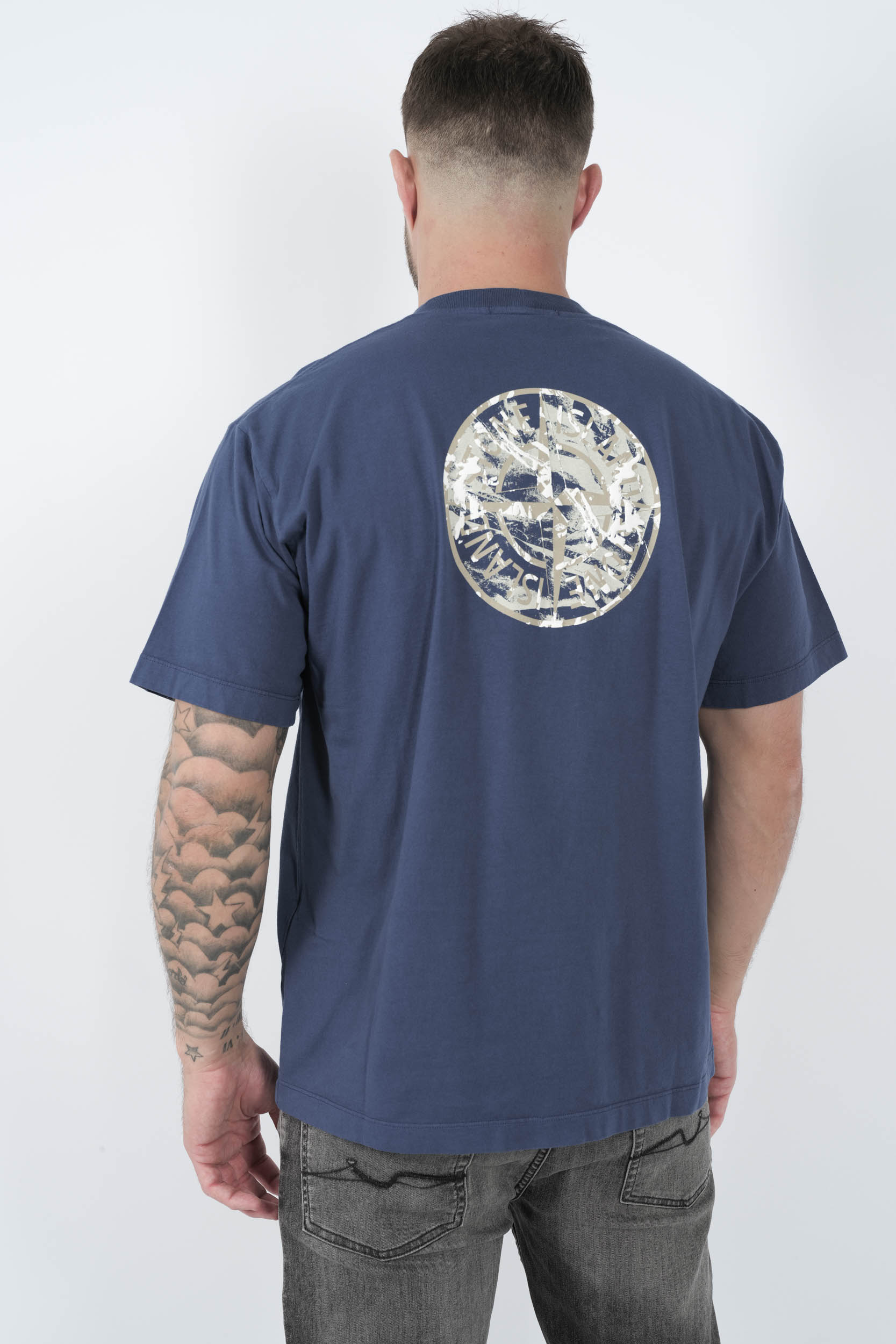  Image du produit TEE-SHIRT STONE ISLAND AVEC IMPRIME A RELIEF BLEU/BEIGE S15212RCS153-V0028 - 2